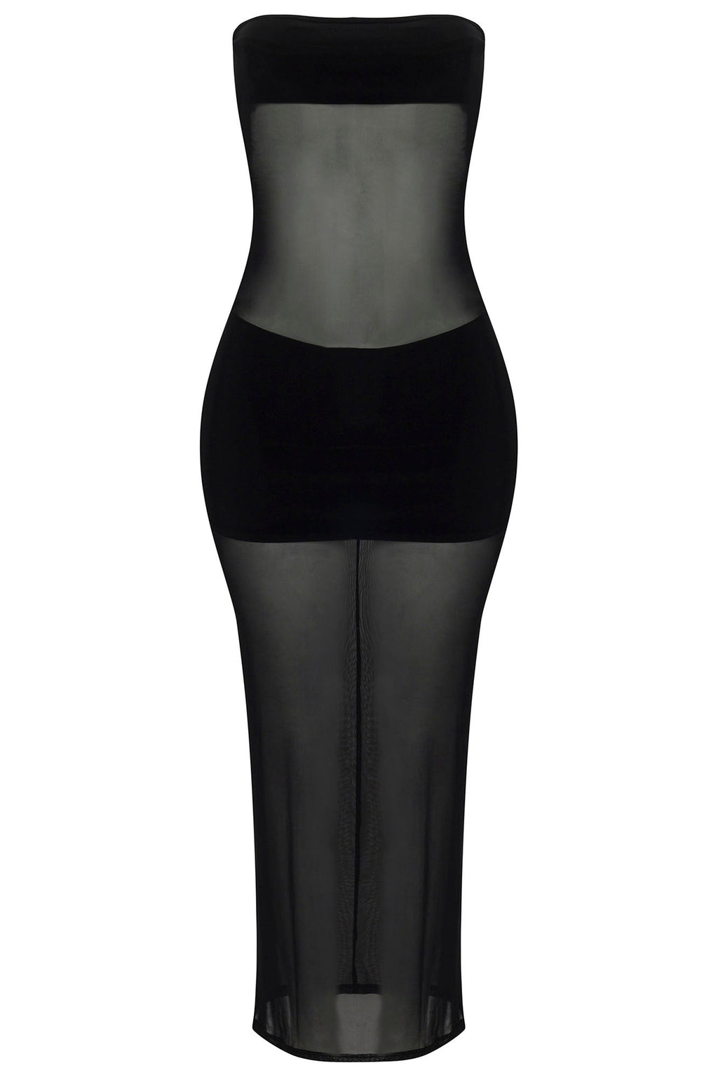 Piper Sheer Maxi Dress - Black