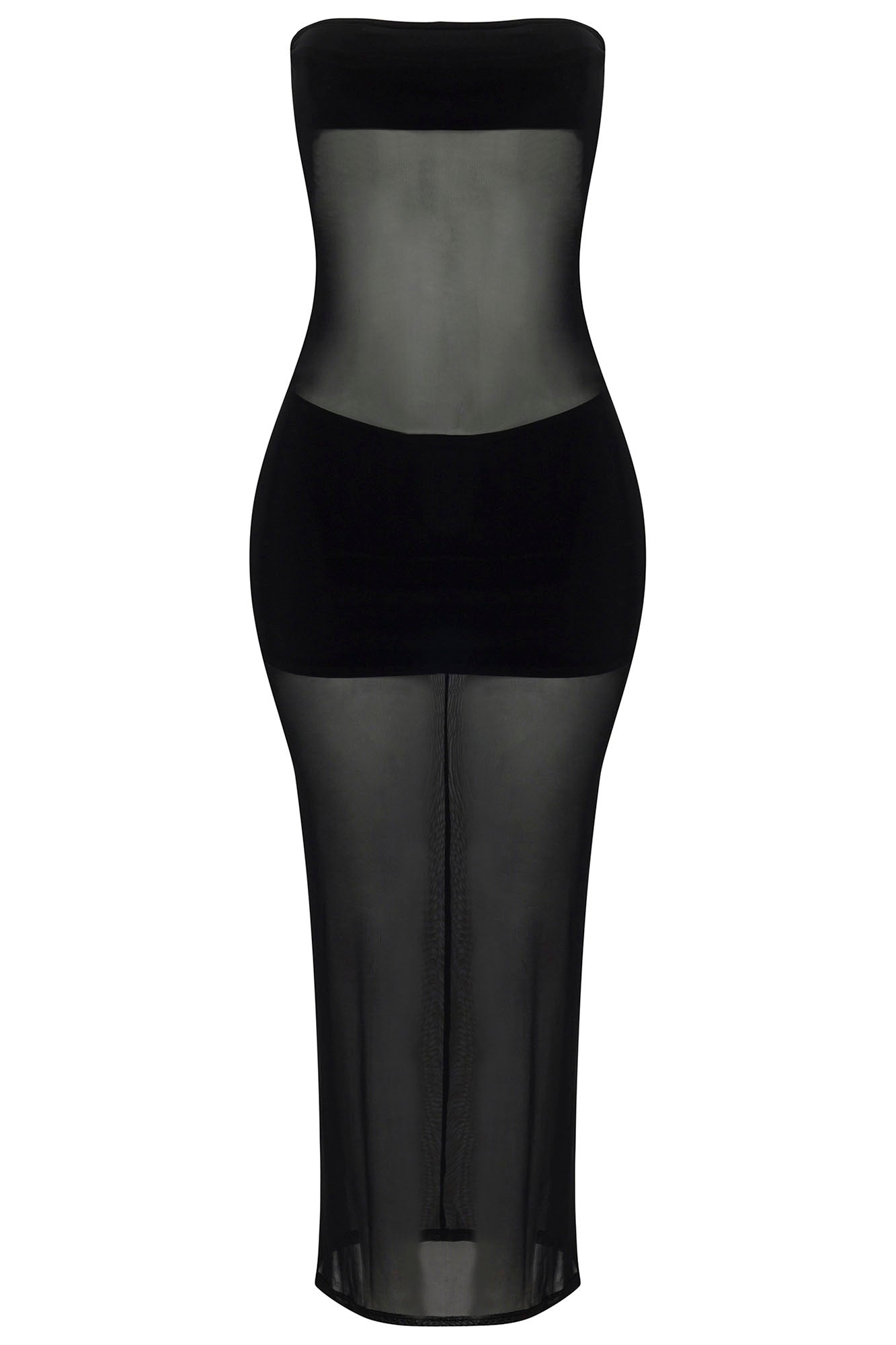 Piper Sheer Maxi Dress - Black