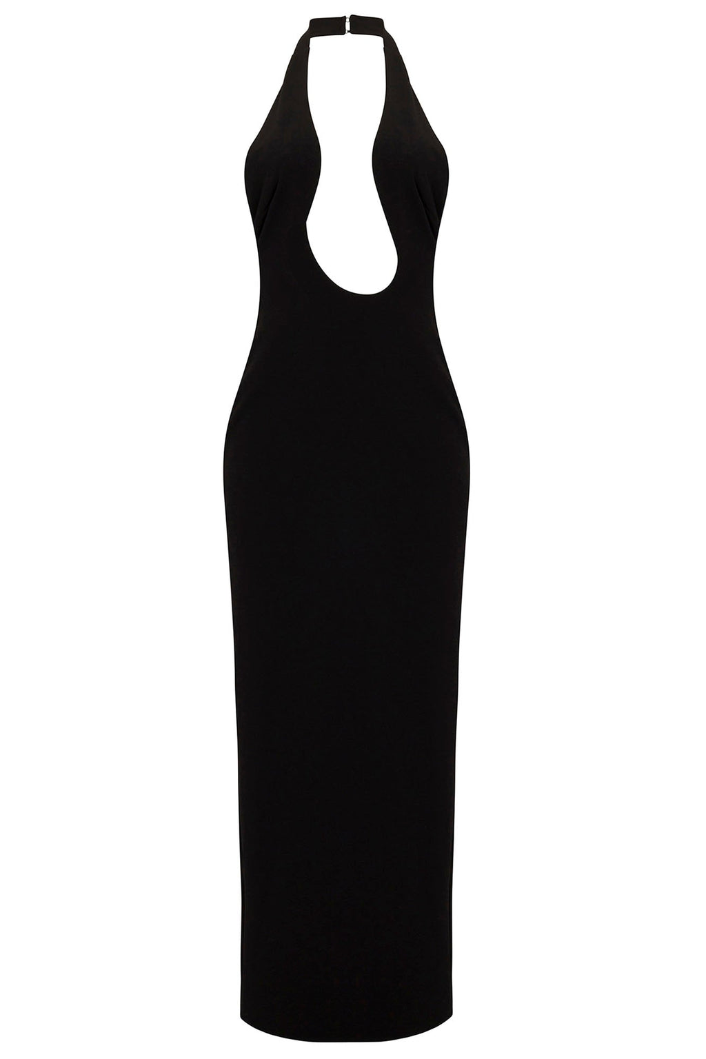 Isabella Plunge Maxi Dress - Black