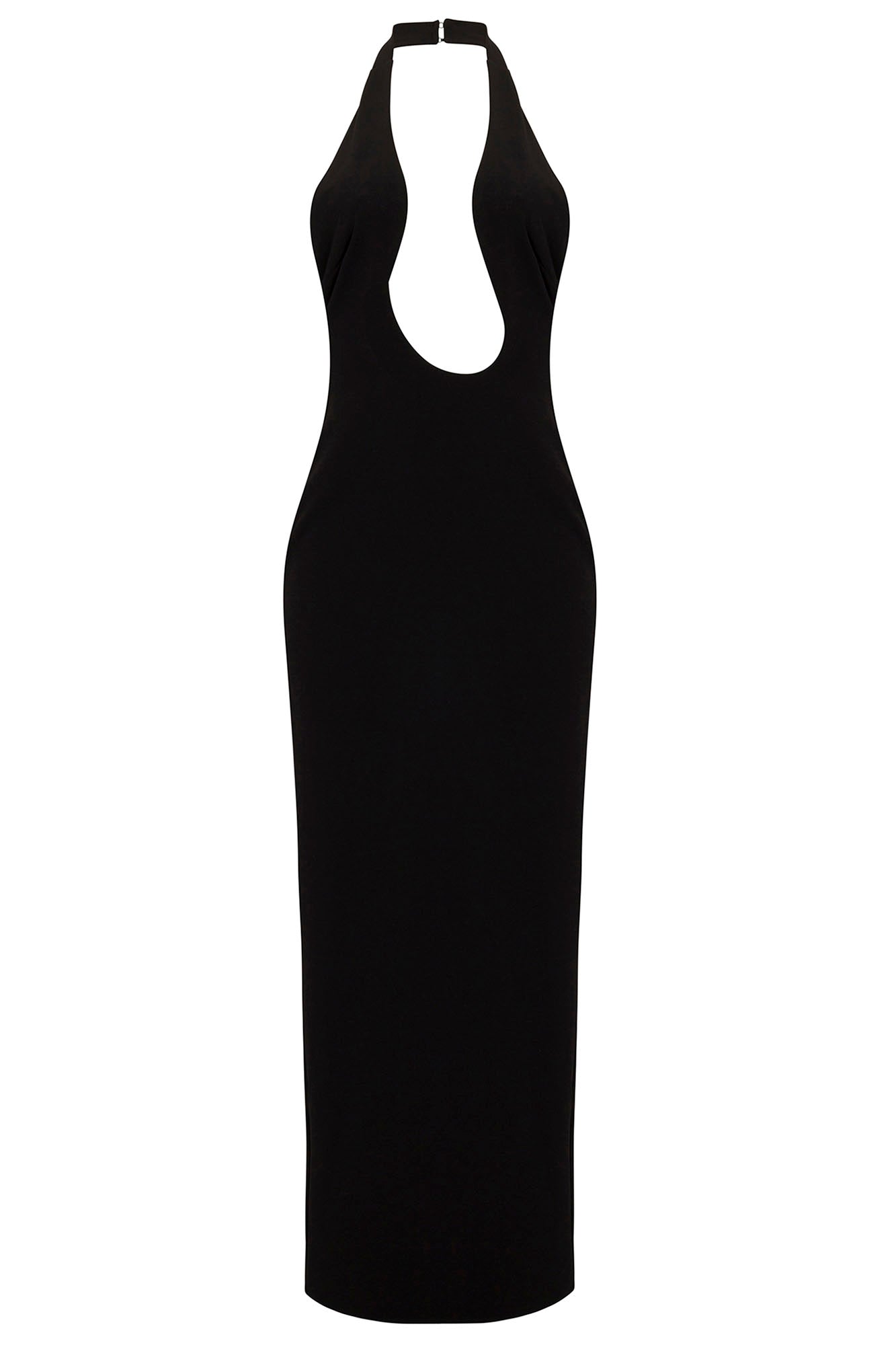Isabella Plunge Maxi Dress - Black