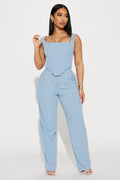 Karol Corset Pant Set - Slate Blue