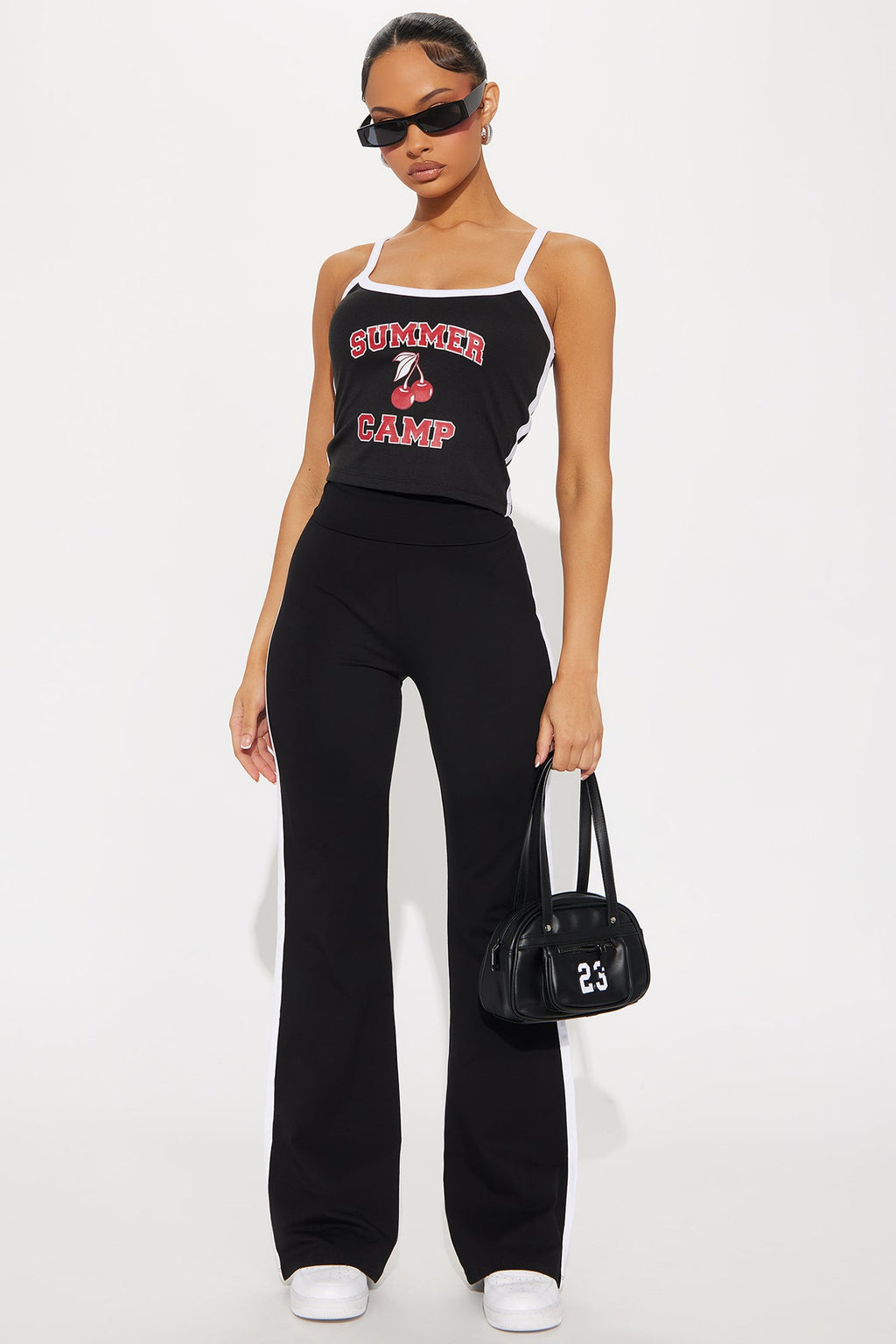 Summer Camp Cropped Cami - Black