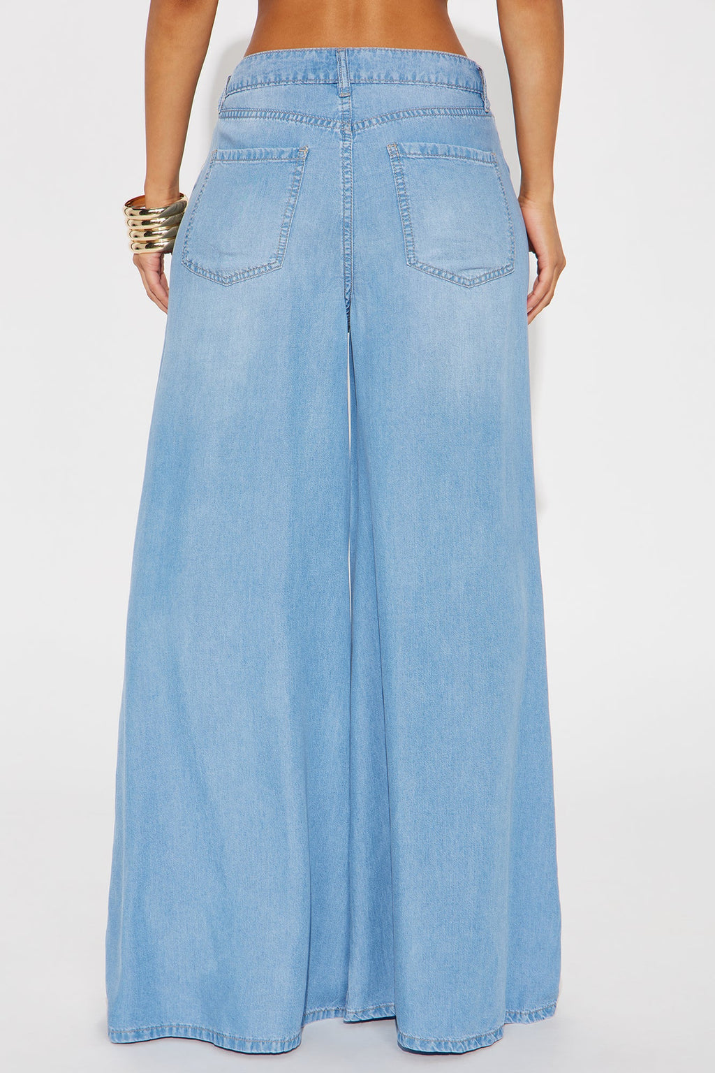 Clear Skies Chambray Super Wide Leg Jean - Medium Wash