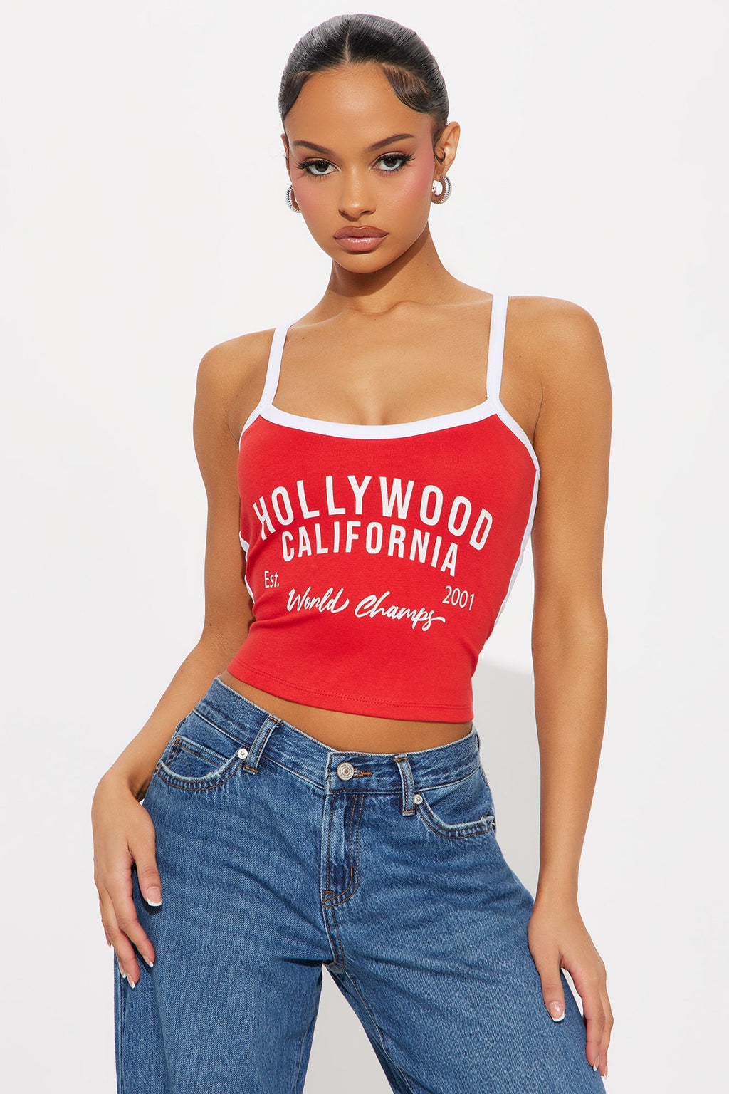 Hollywood Dreaming Cropped Cami - Red