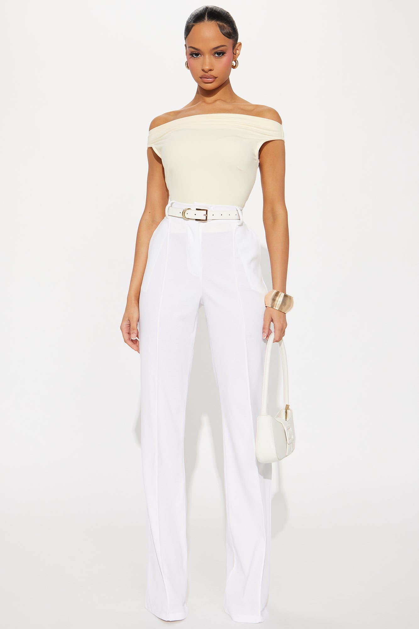 Tall Heidi Wide Leg Trouser Pant - White