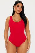 Savannah Double Lined Jersey Bodysuit - Red