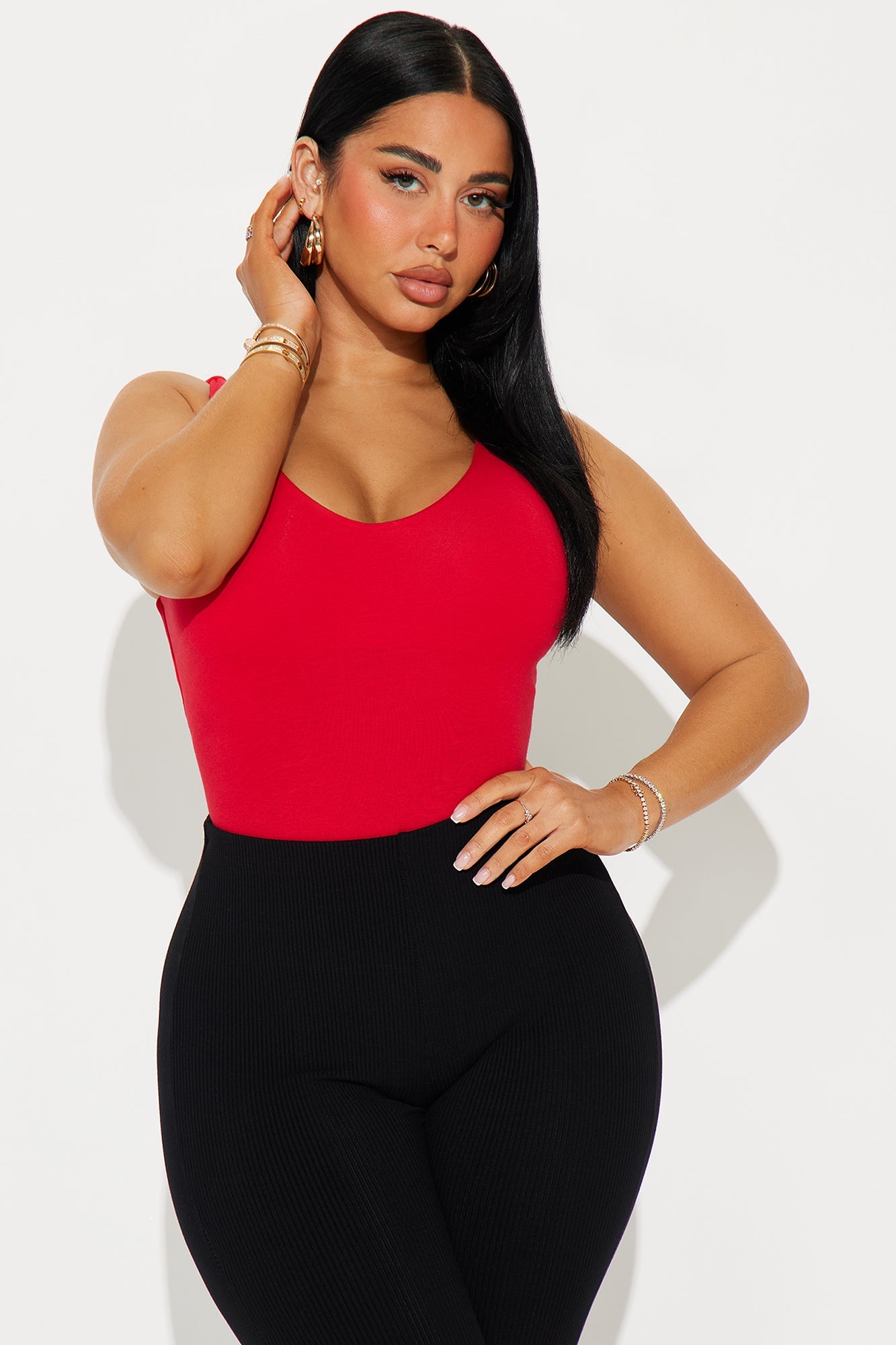 Savannah Double Lined Jersey Bodysuit - Red