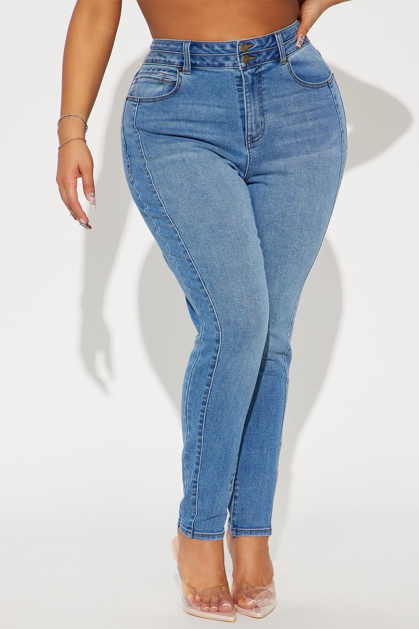 Adenna Stretch Skinny Jeans - Medium Wash