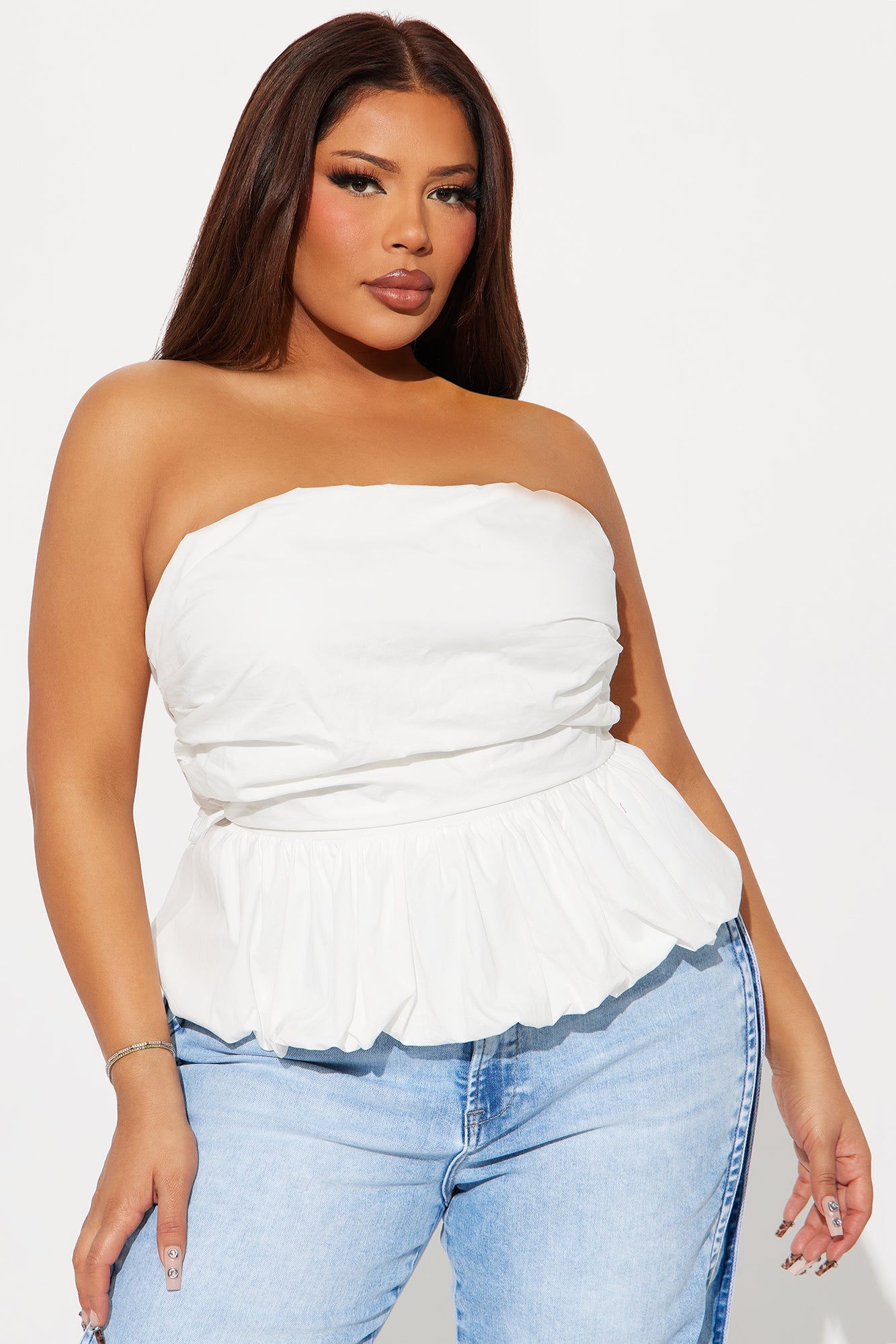Tea With The Girls Bubble Top - White