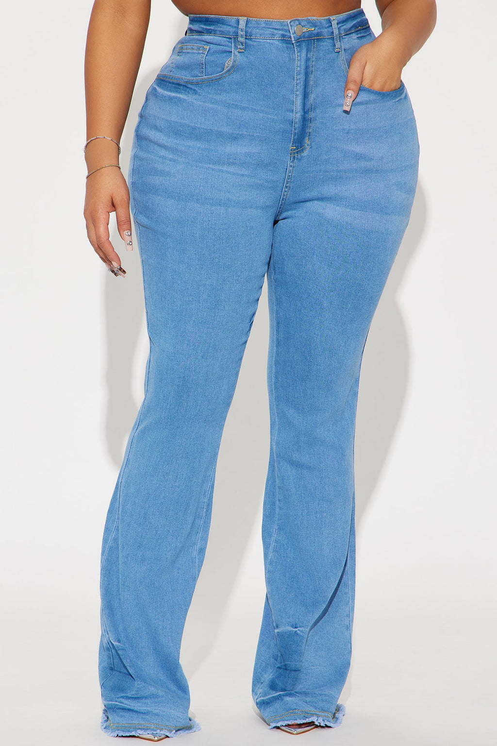 Kaylor High Stretch Flare Jeans - Medium Wash