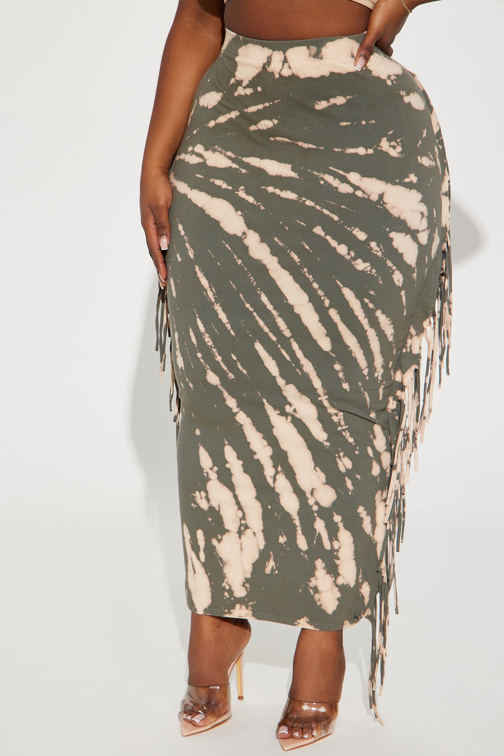 Damari Tie Dye Maxi Skirt - Olive/combo
