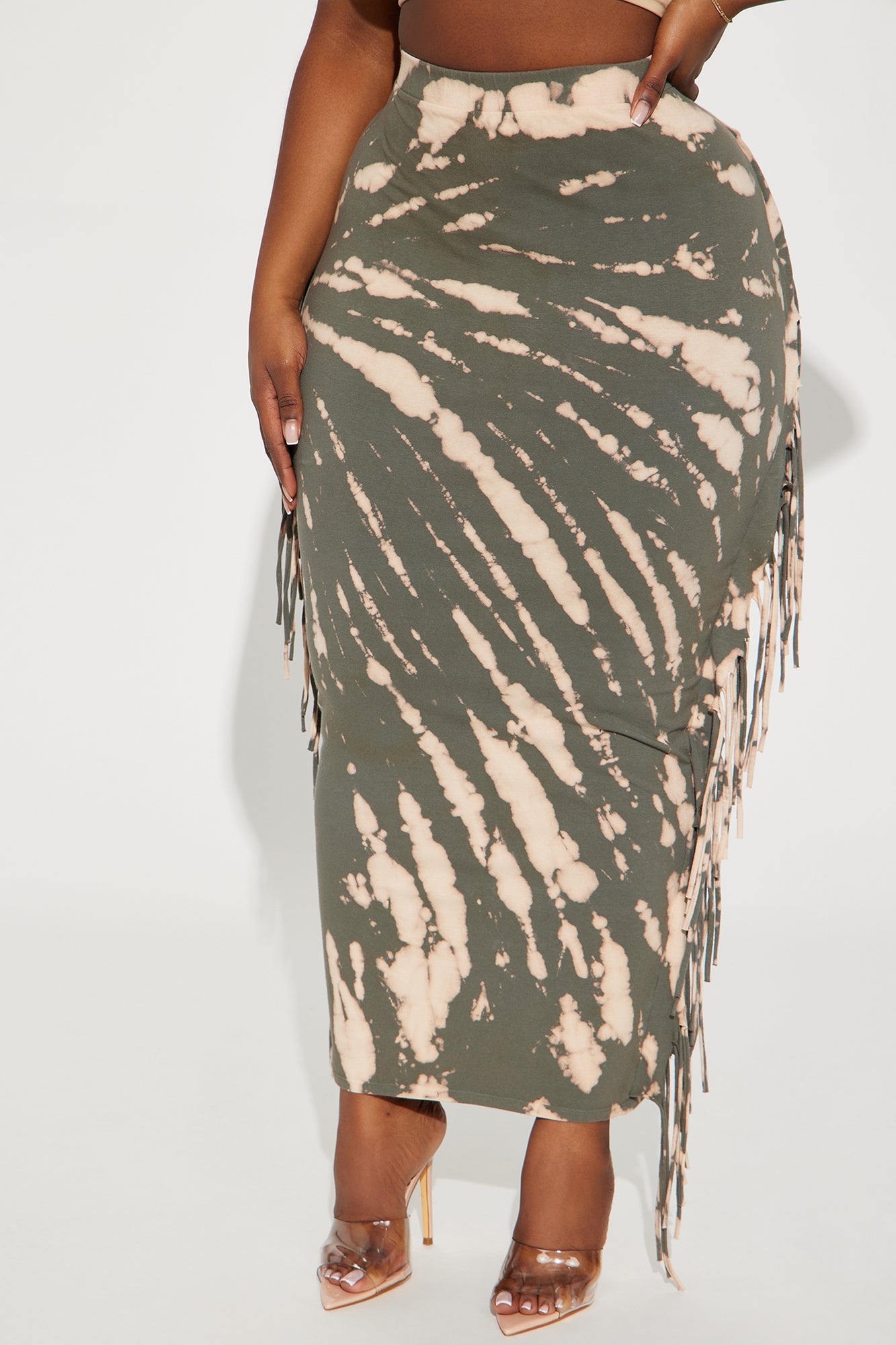 Damari Tie Dye Maxi Skirt - Olive/combo
