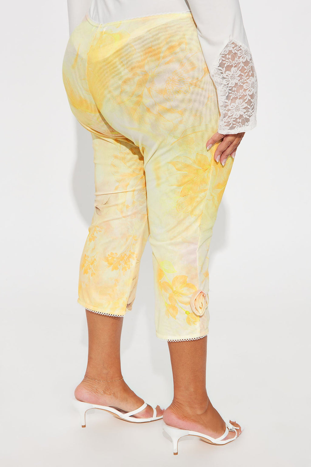 Floria Mesh Capri Legging - Yellow