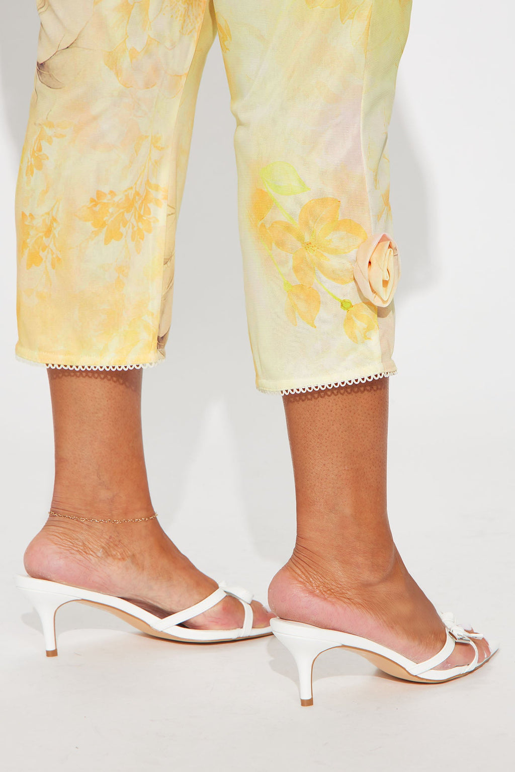 Floria Mesh Capri Legging - Yellow