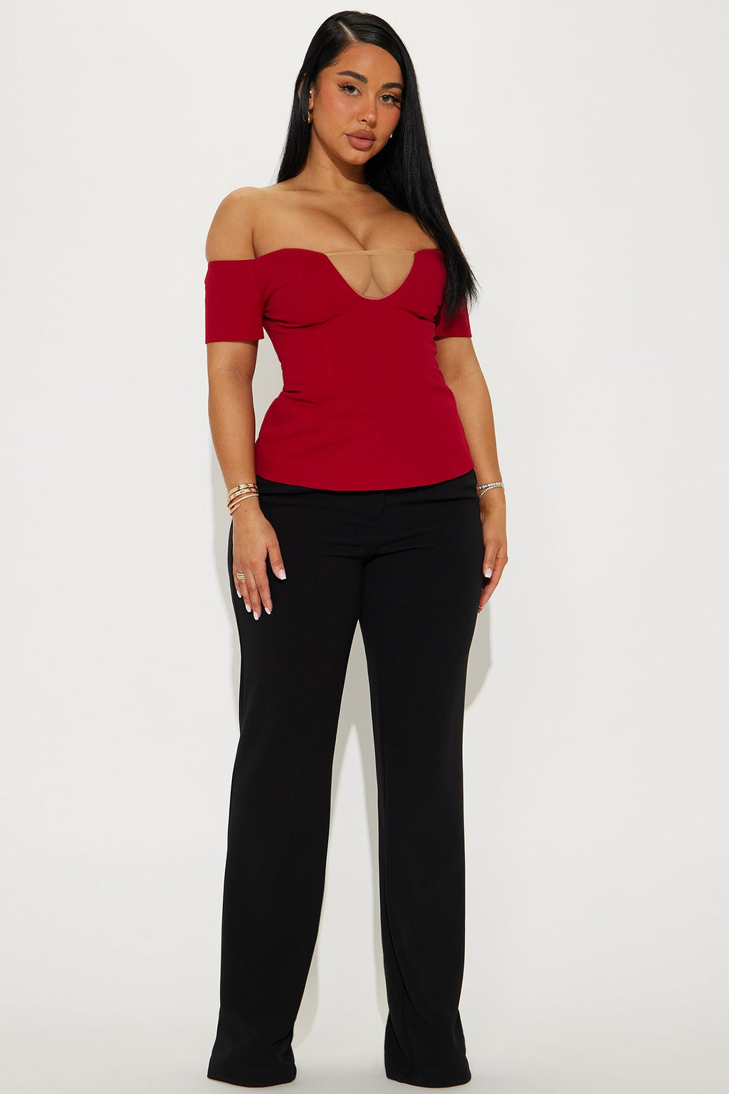 Kassidie Off Shoulder Top - Red