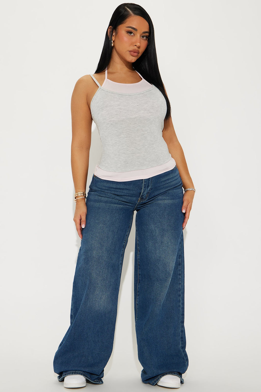 Kalia Double Layered Cami - Grey/combo