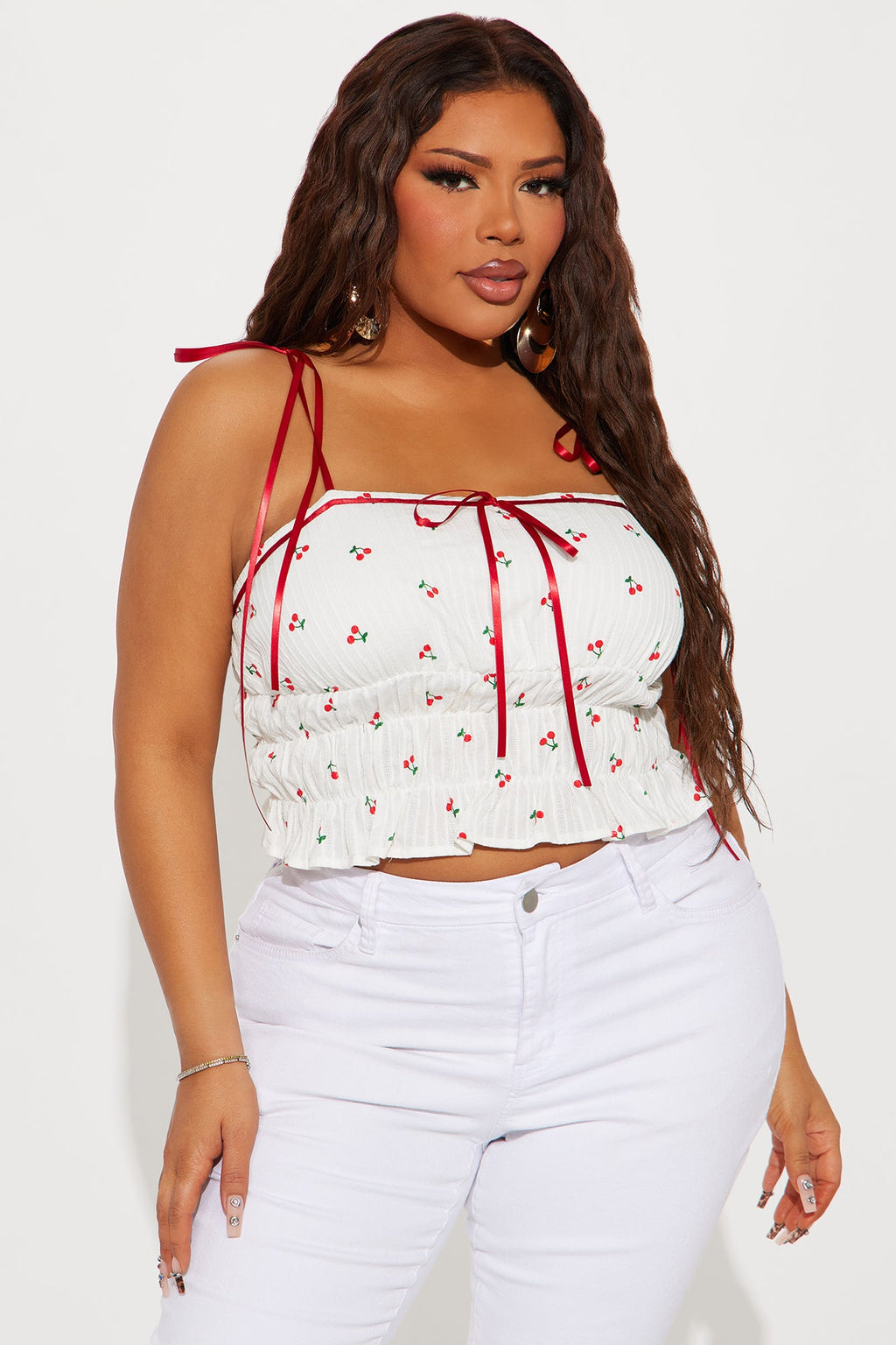 Cherry Days Cami Top - White/combo