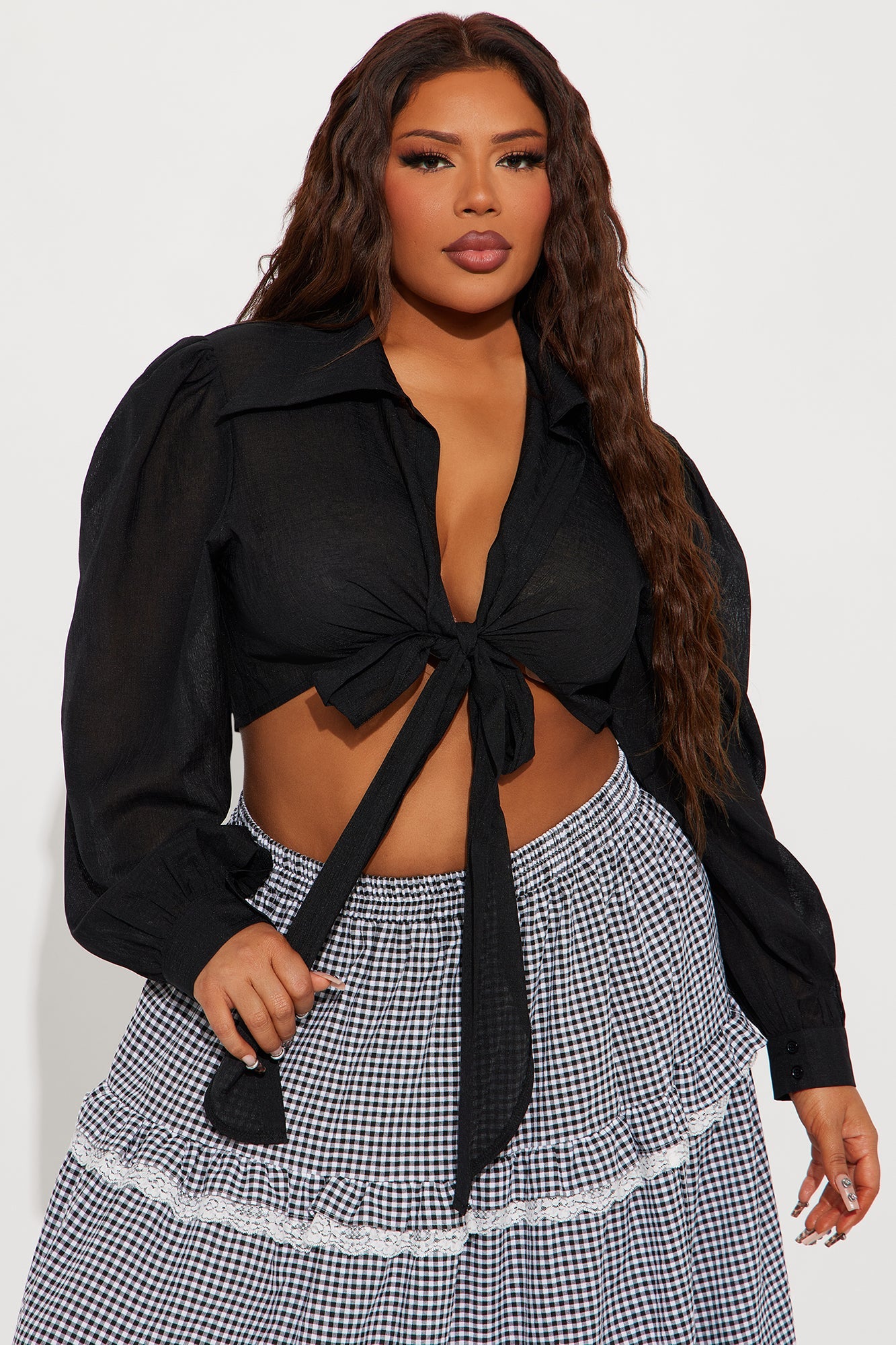 Breezy Confidence Linen Top - Black