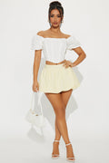 Mariah Linen Bubble Mini Skirt - Cream