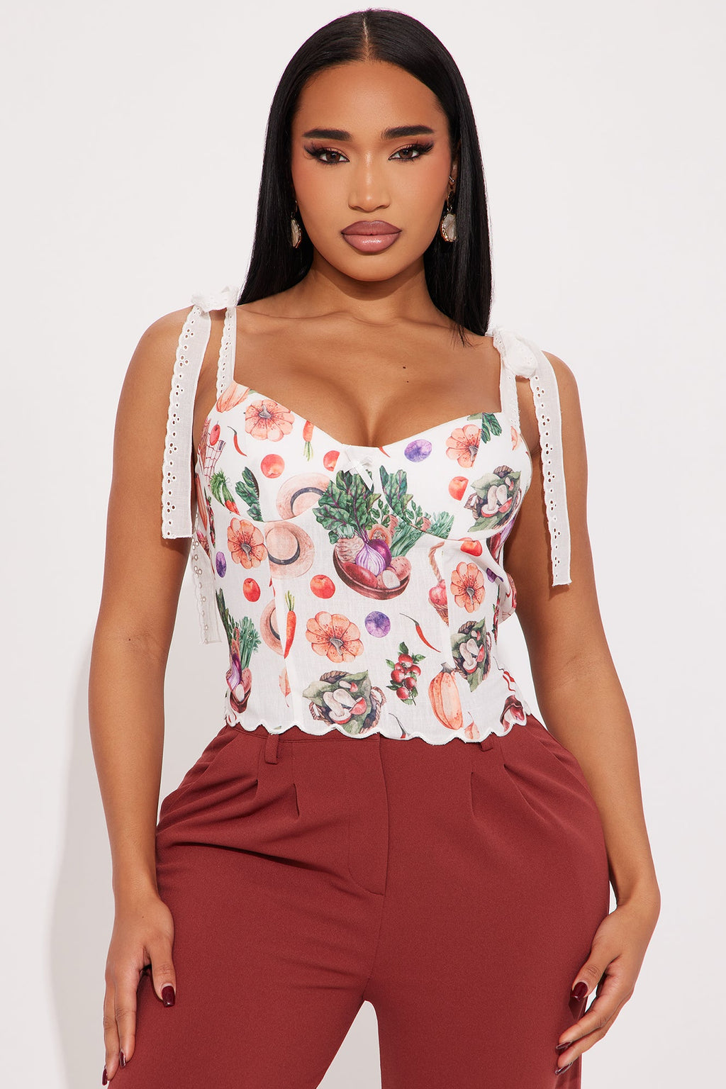 Garden Taste Corset Top - White/combo