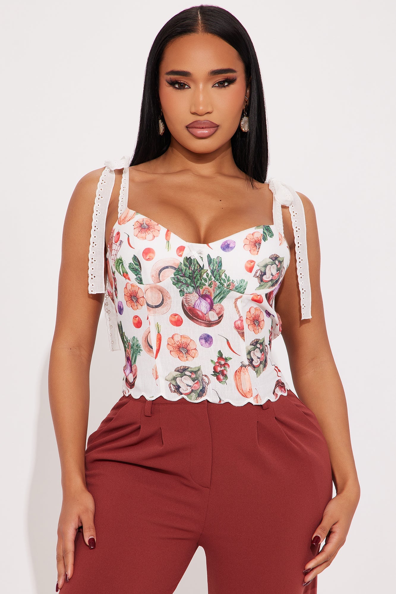 Garden Taste Corset Top - White/combo