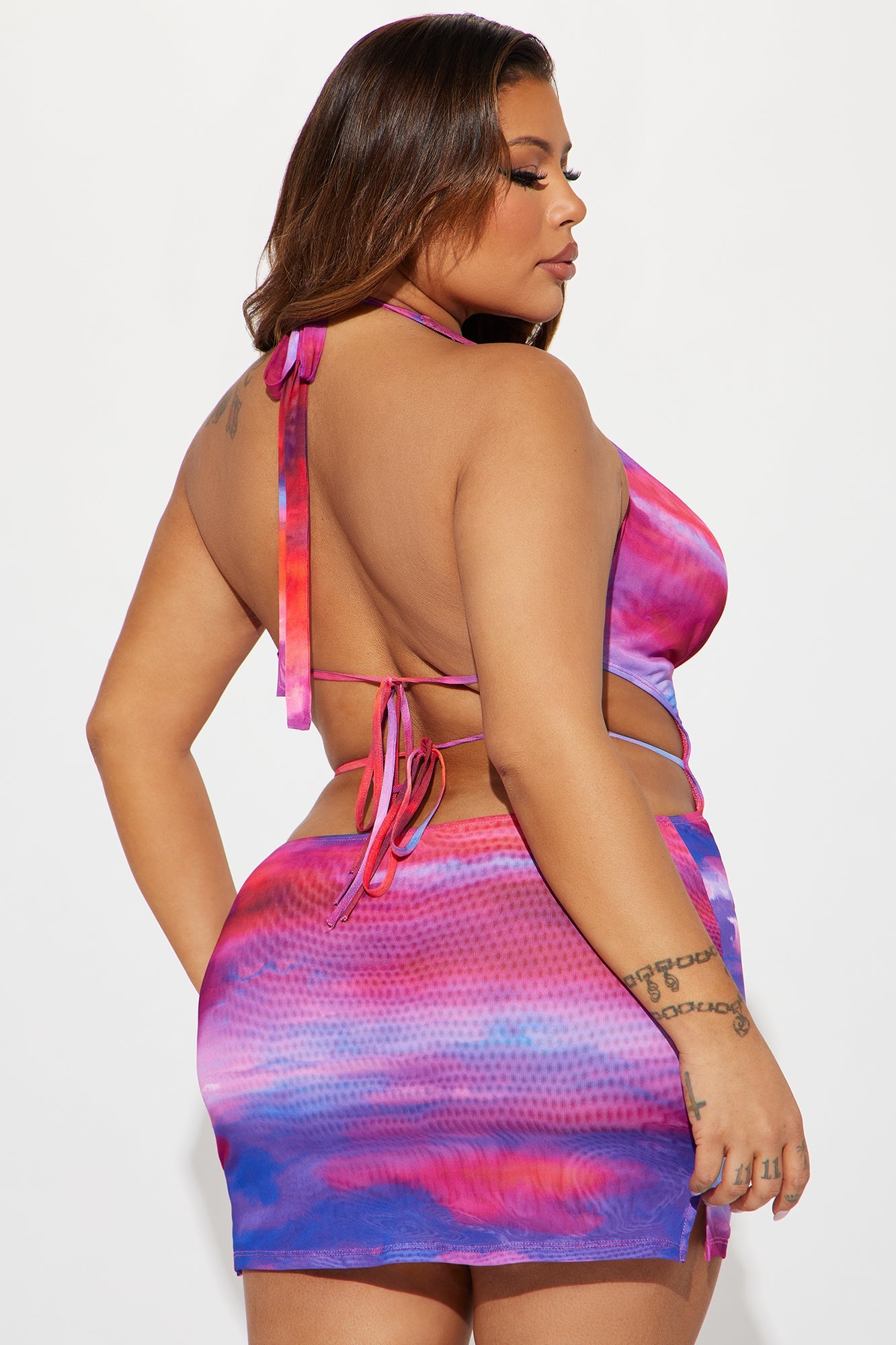 Danielle Ombre Micro Mini Dress - Purple/combo
