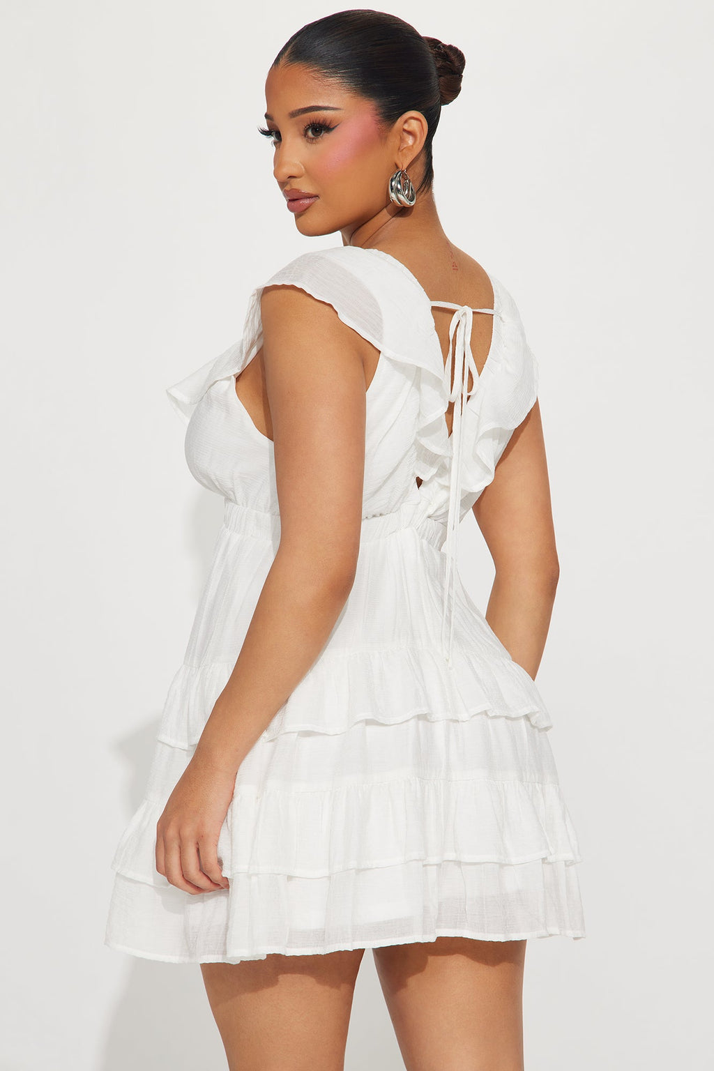 Bailey Chiffon Mini Dress - White