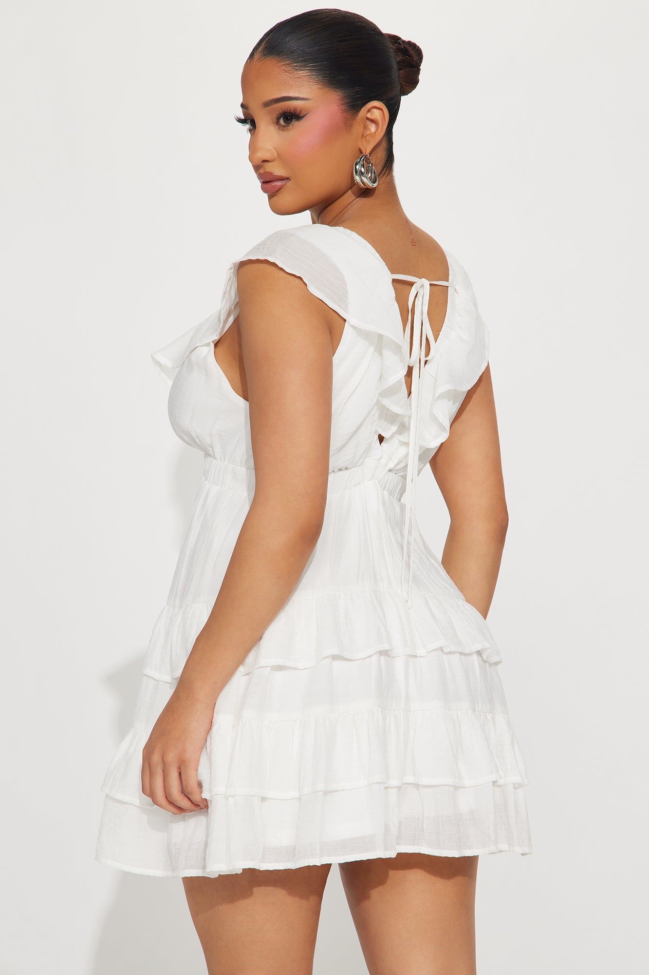Bailey Chiffon Mini Dress - White