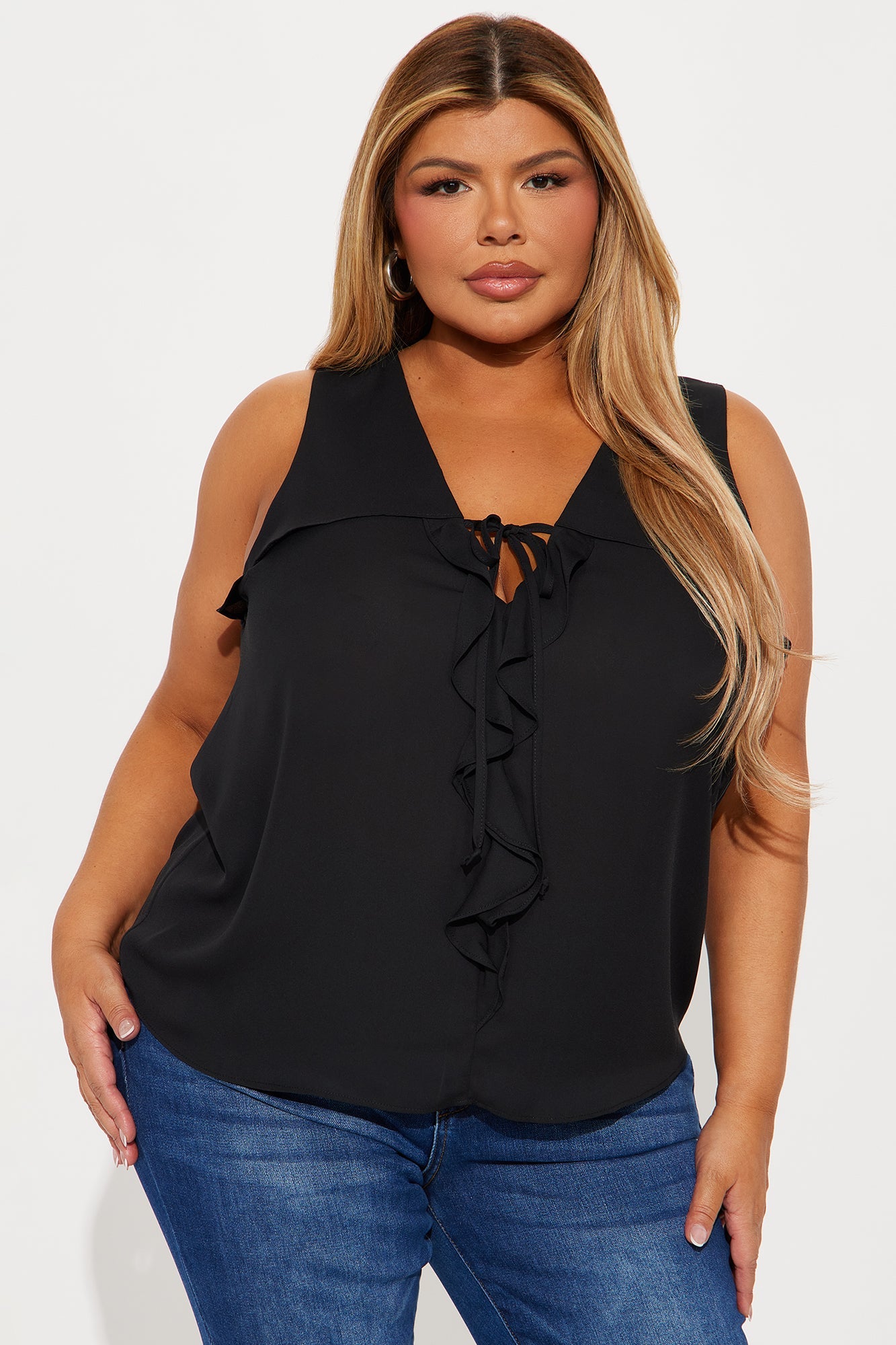 Sunny Walks Ruffle Top - Black