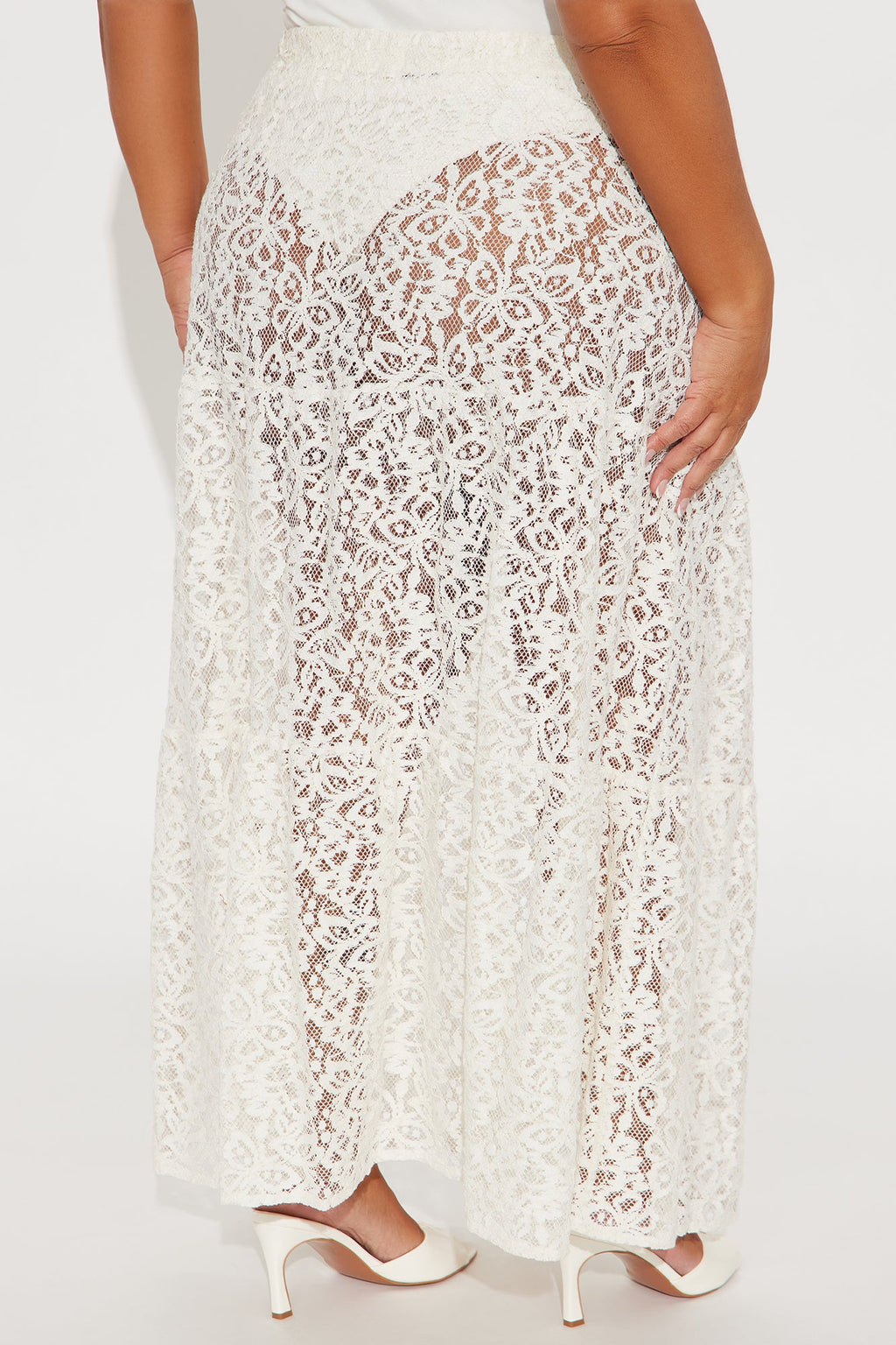 Keep It Sweet Tiered Lace Maxi Skirt - Cream