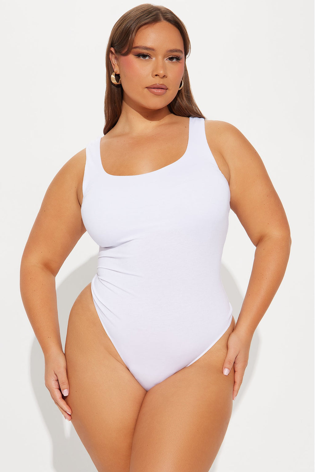 Jenna Double Lined Jersey Bodysuit - White
