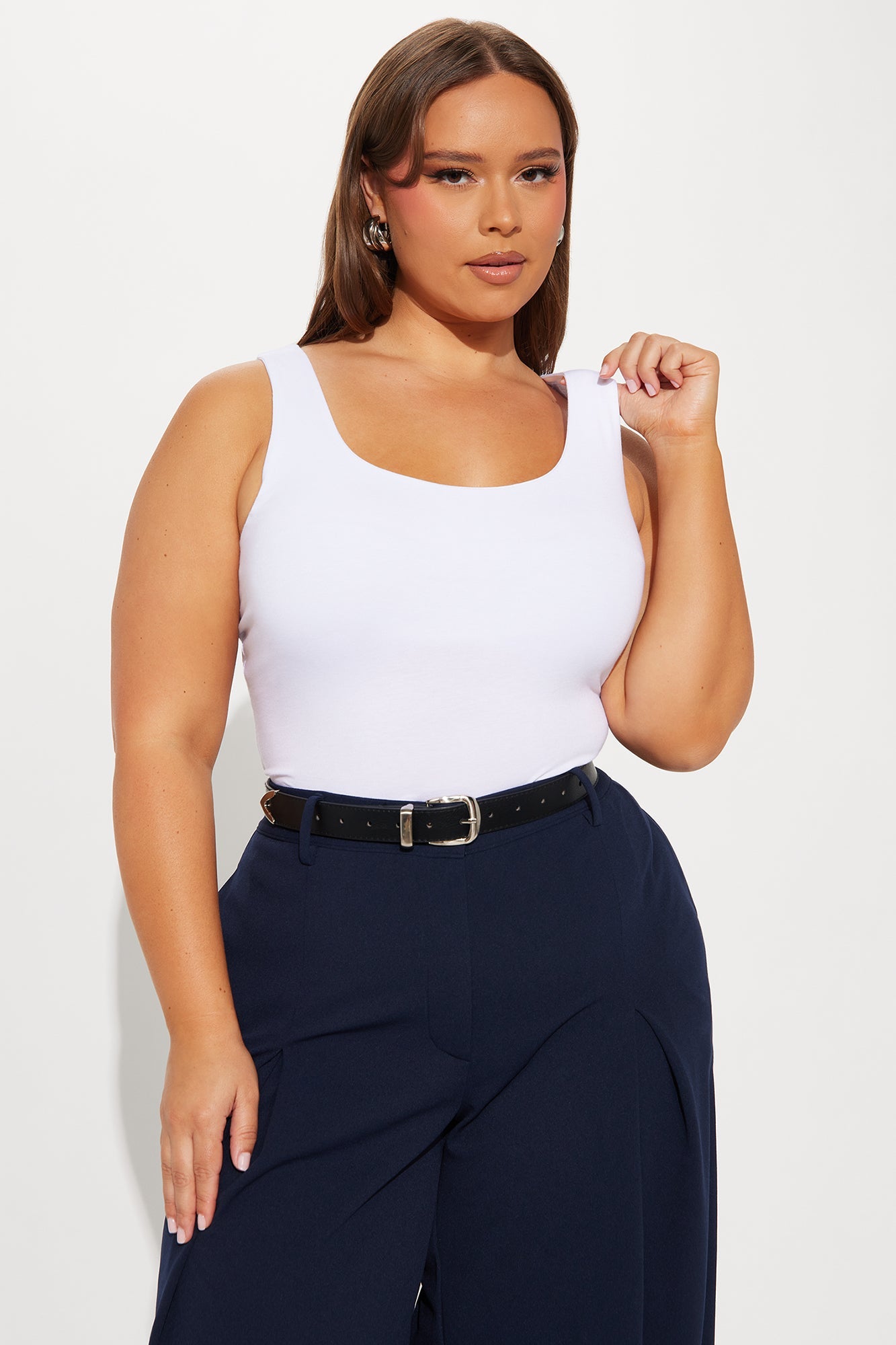 Jenna Double Lined Jersey Bodysuit - White