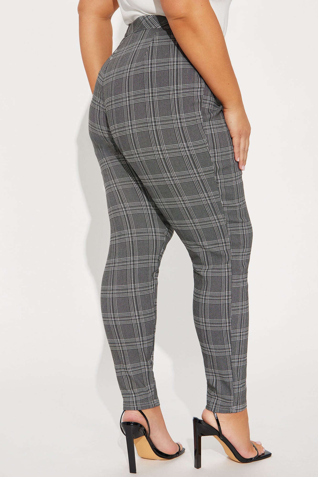 Chasity Plaid Pant - Black/White
