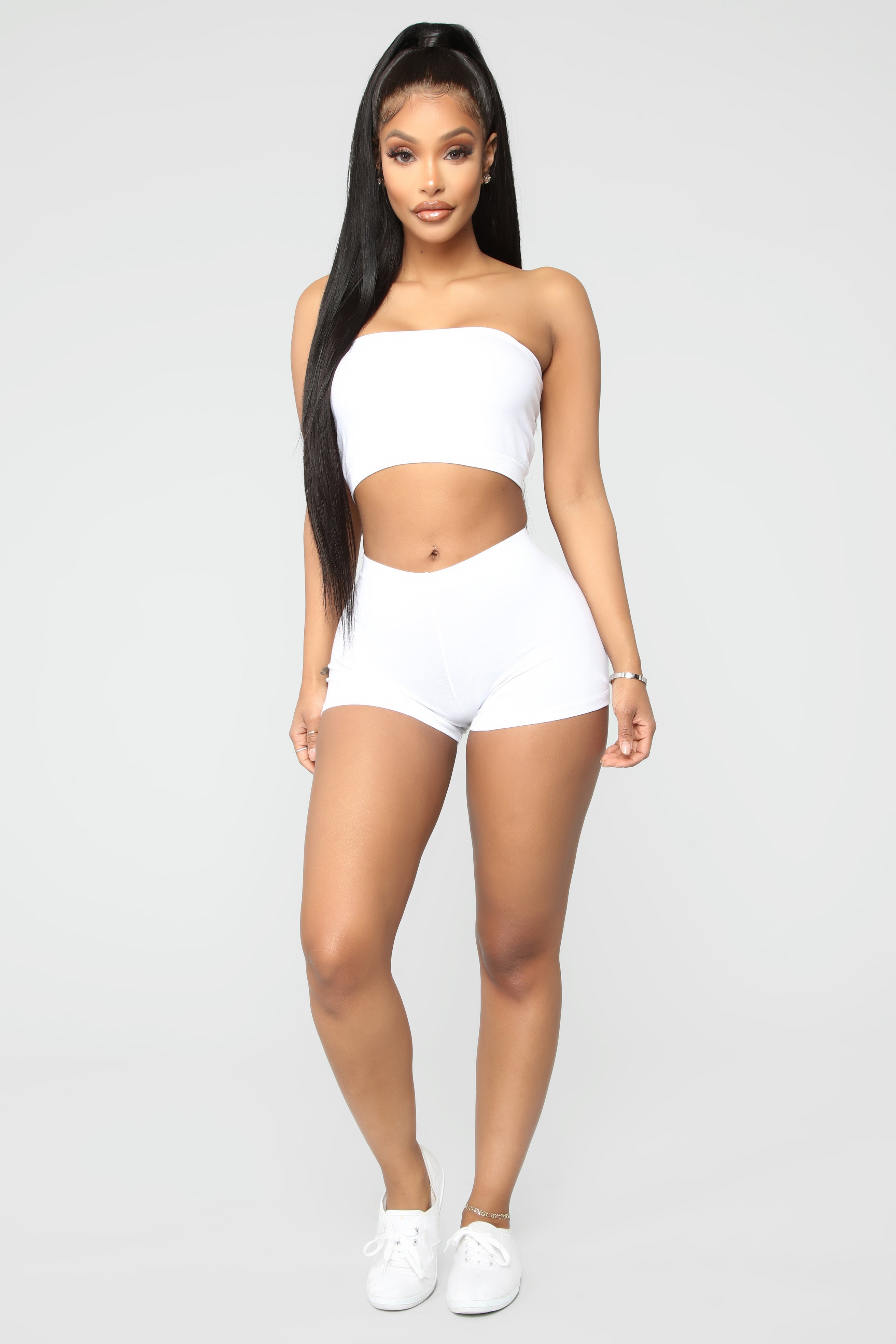 Plain Jane Mini Shorts - White