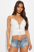 Timeless Love Letter Poplin Top - Off White