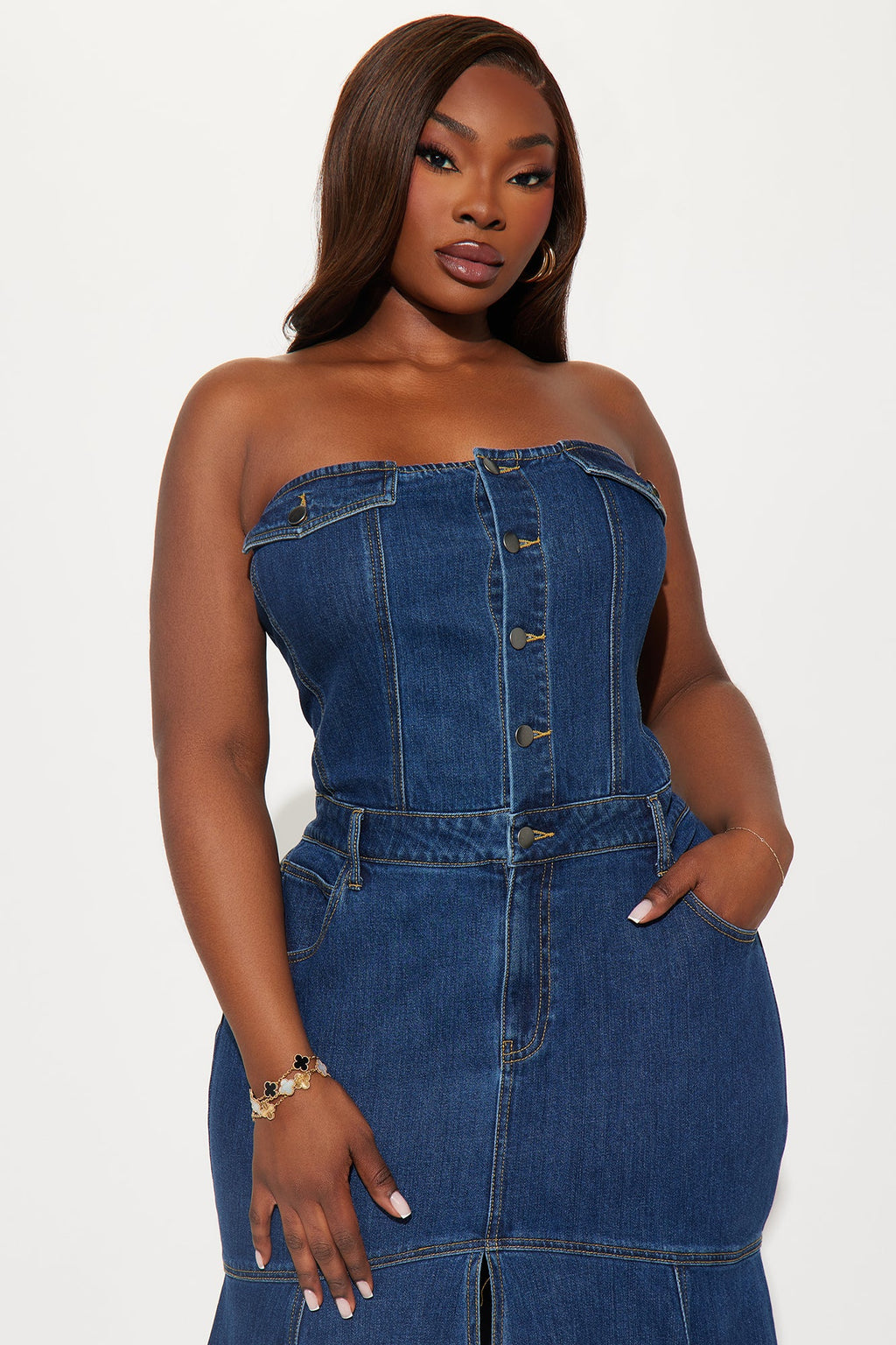 Main One Denim Midi Dress - Dark Wash