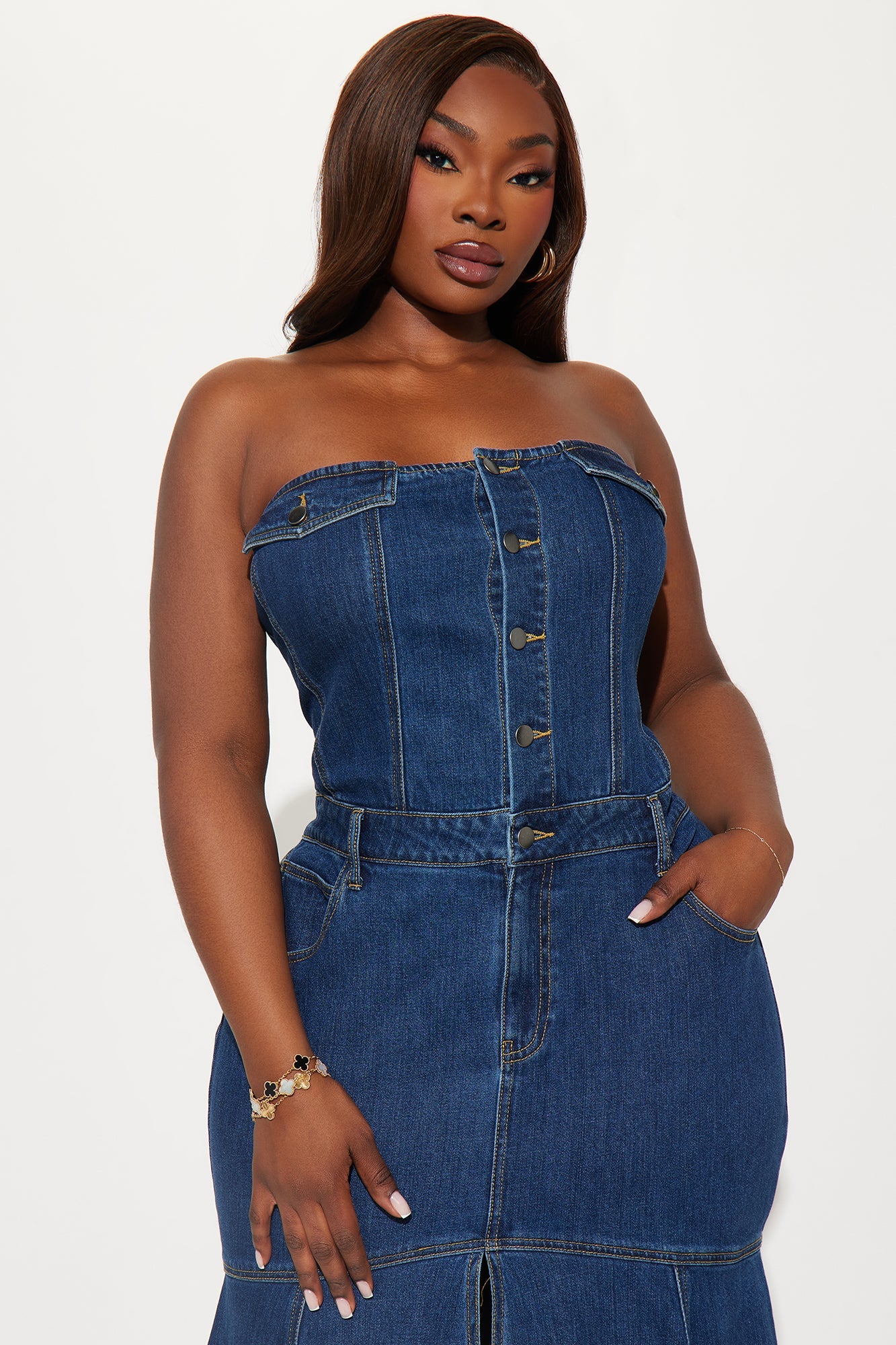Main One Denim Midi Dress - Dark Wash