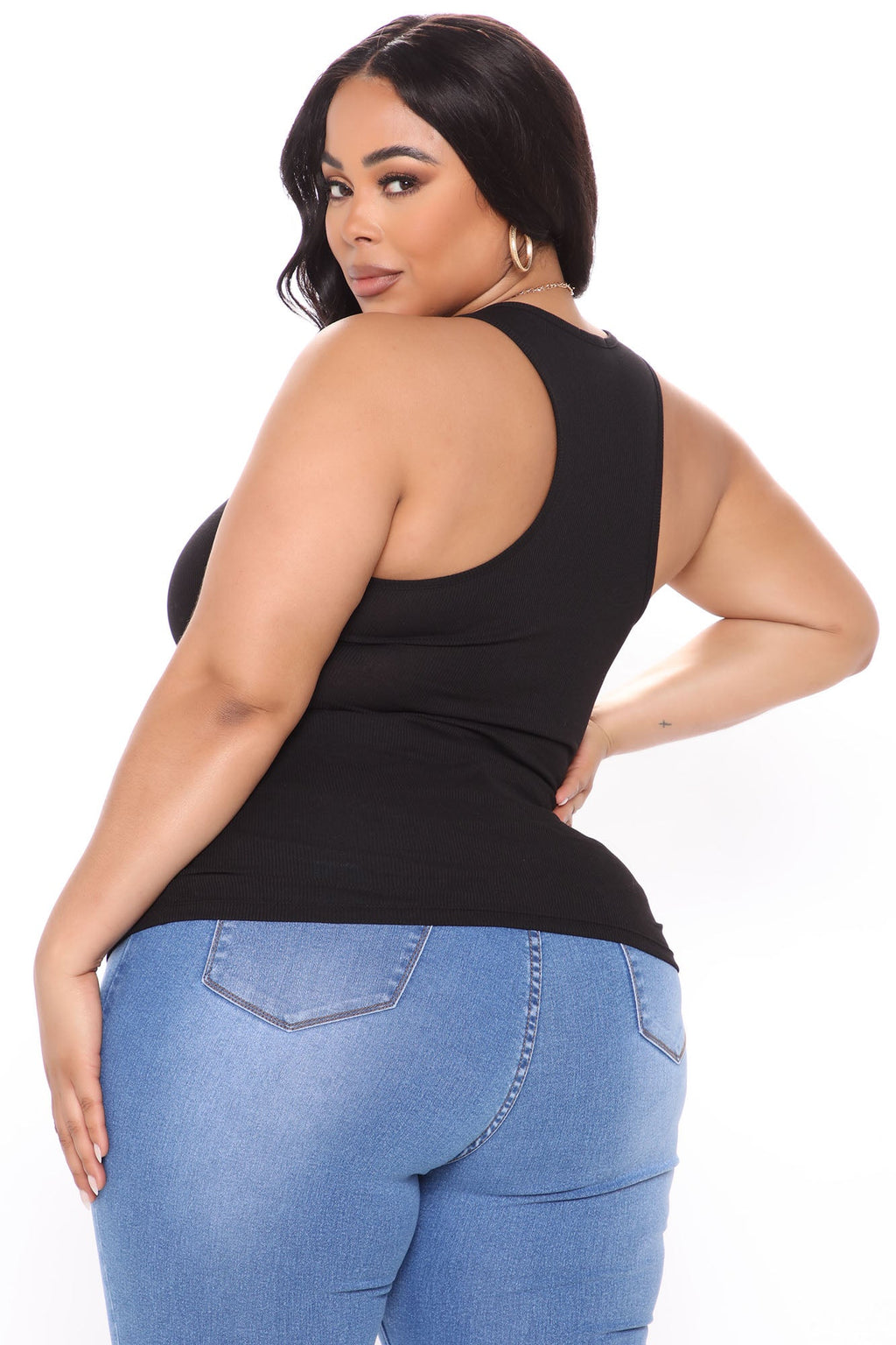 Essential Racer Back Tank Top - Black