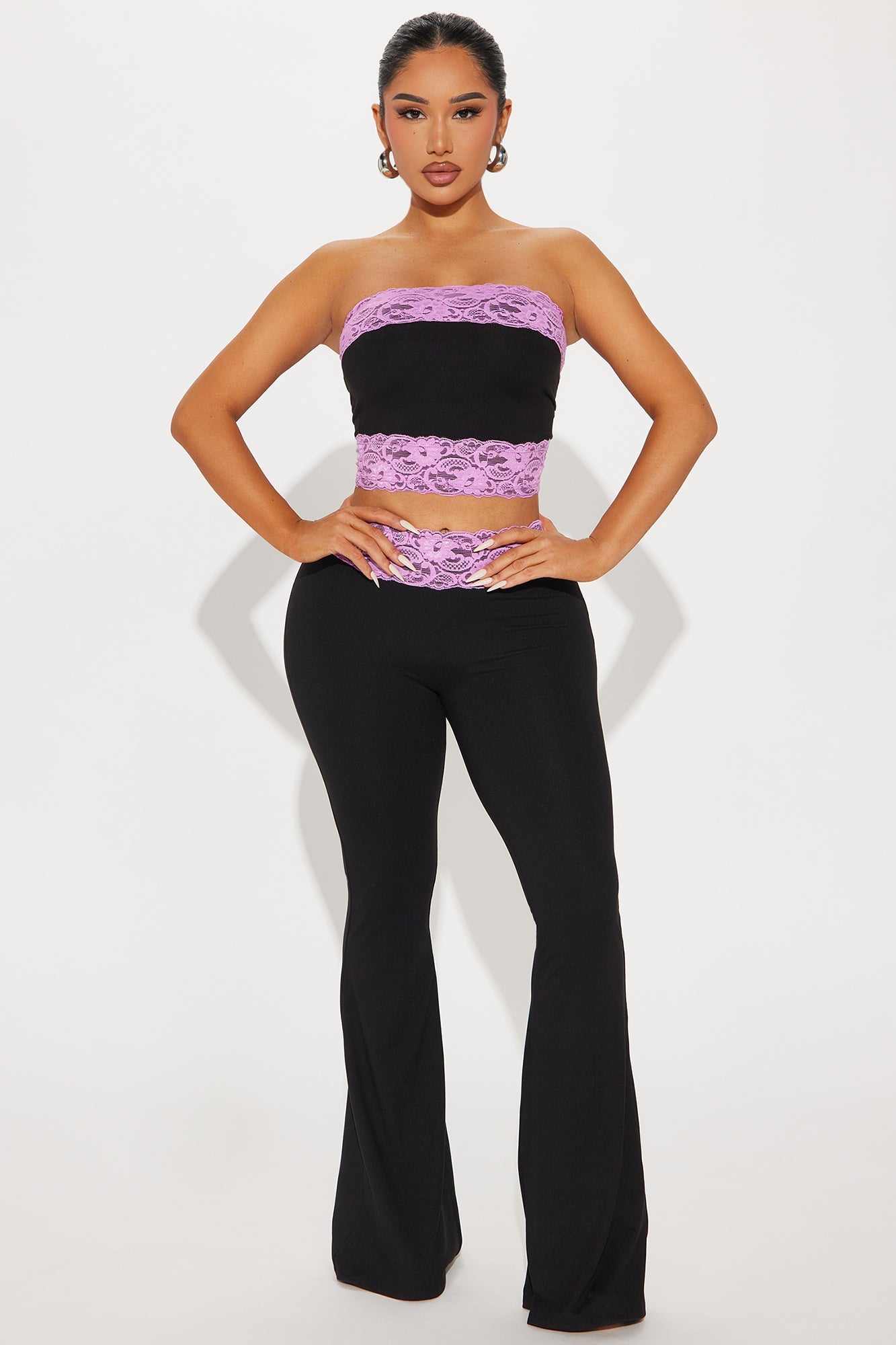 Sincerely Yours Flare Pant Set - Black