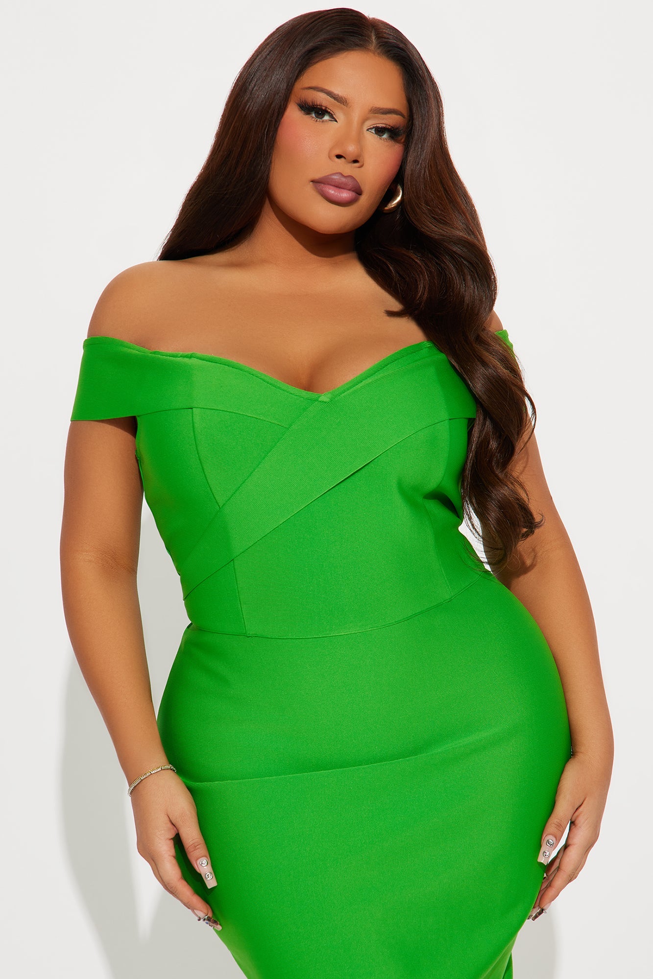 Amy Bandage Midi Dress - Kelly Green
