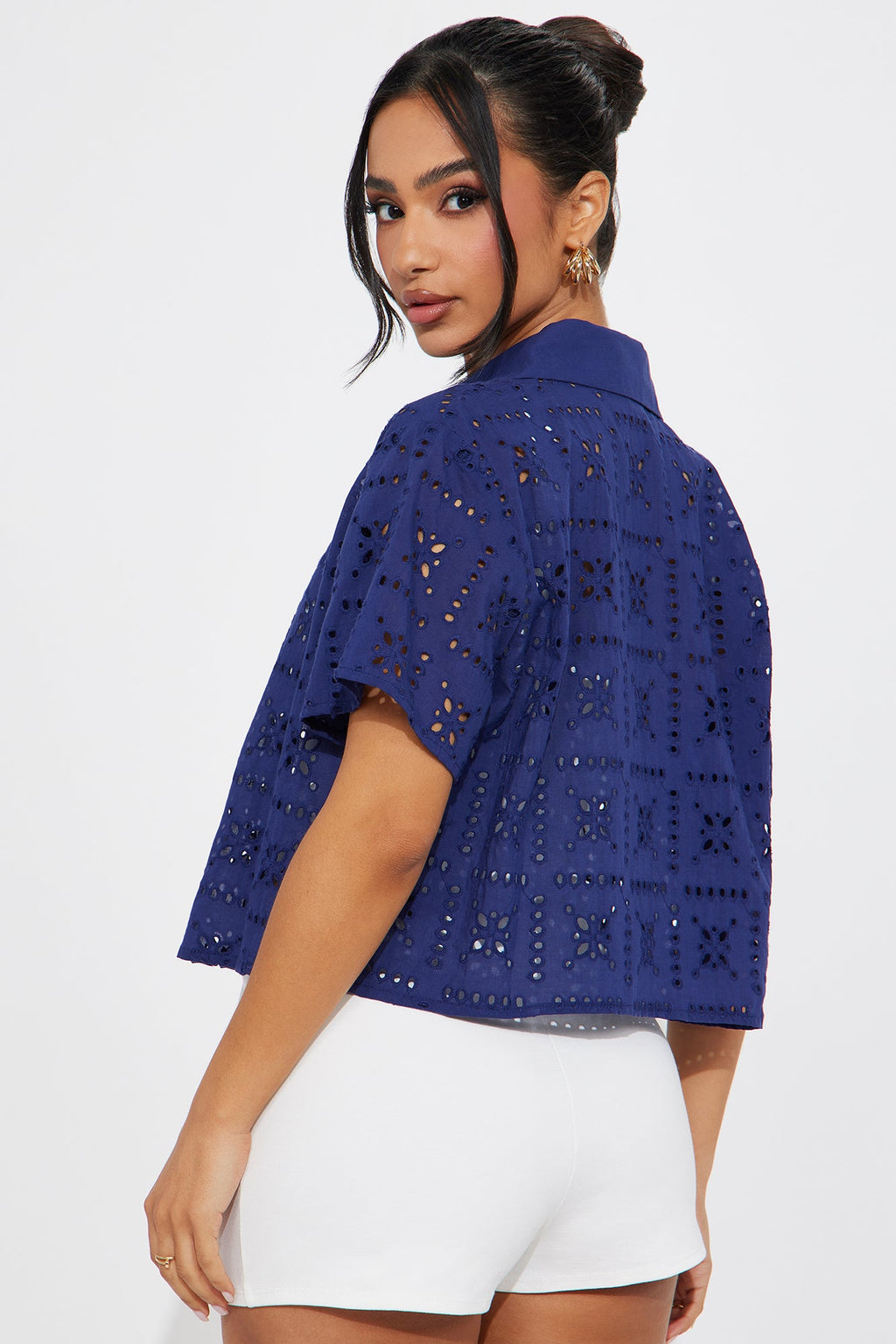 Effortless Eyelet Shirt - Navy