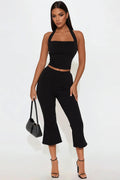 Polly Halter Capri Set - Black