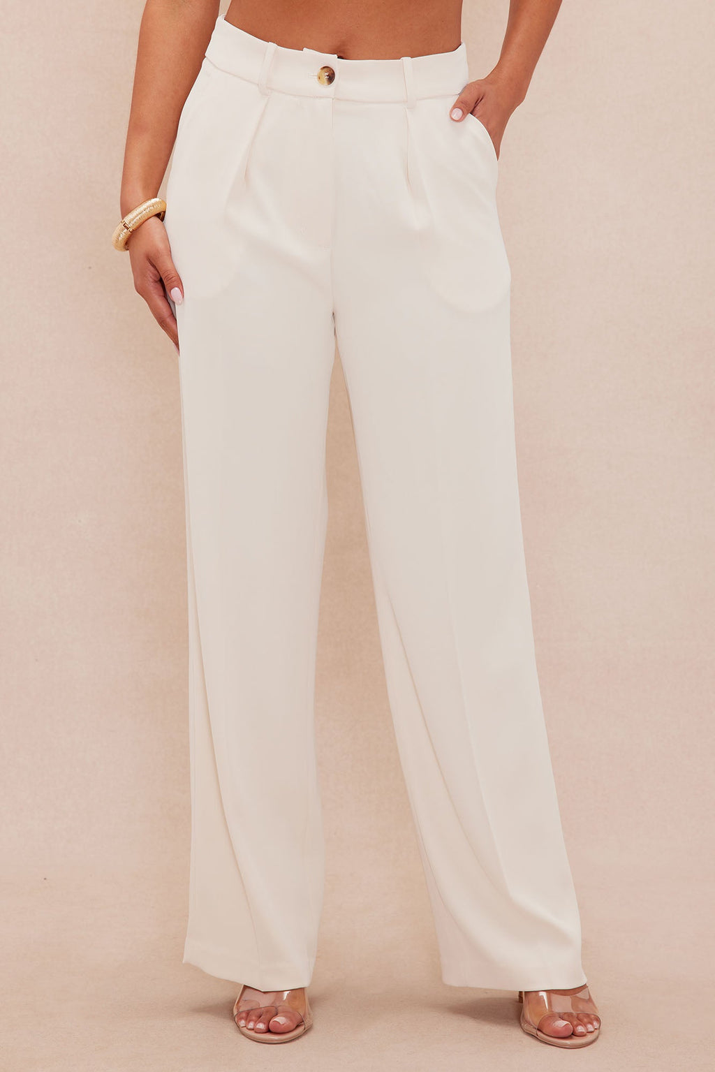 Rosalyn Wide Leg Pant - Cream