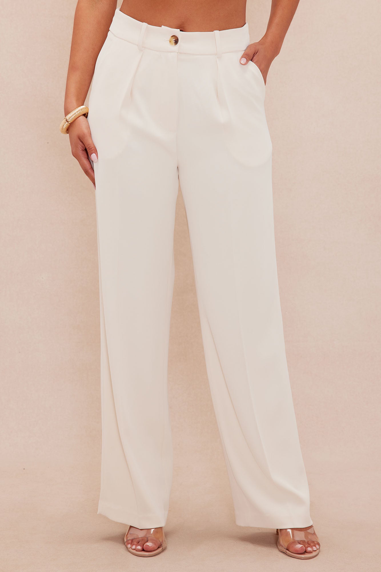 Rosalyn Wide Leg Pant - Cream