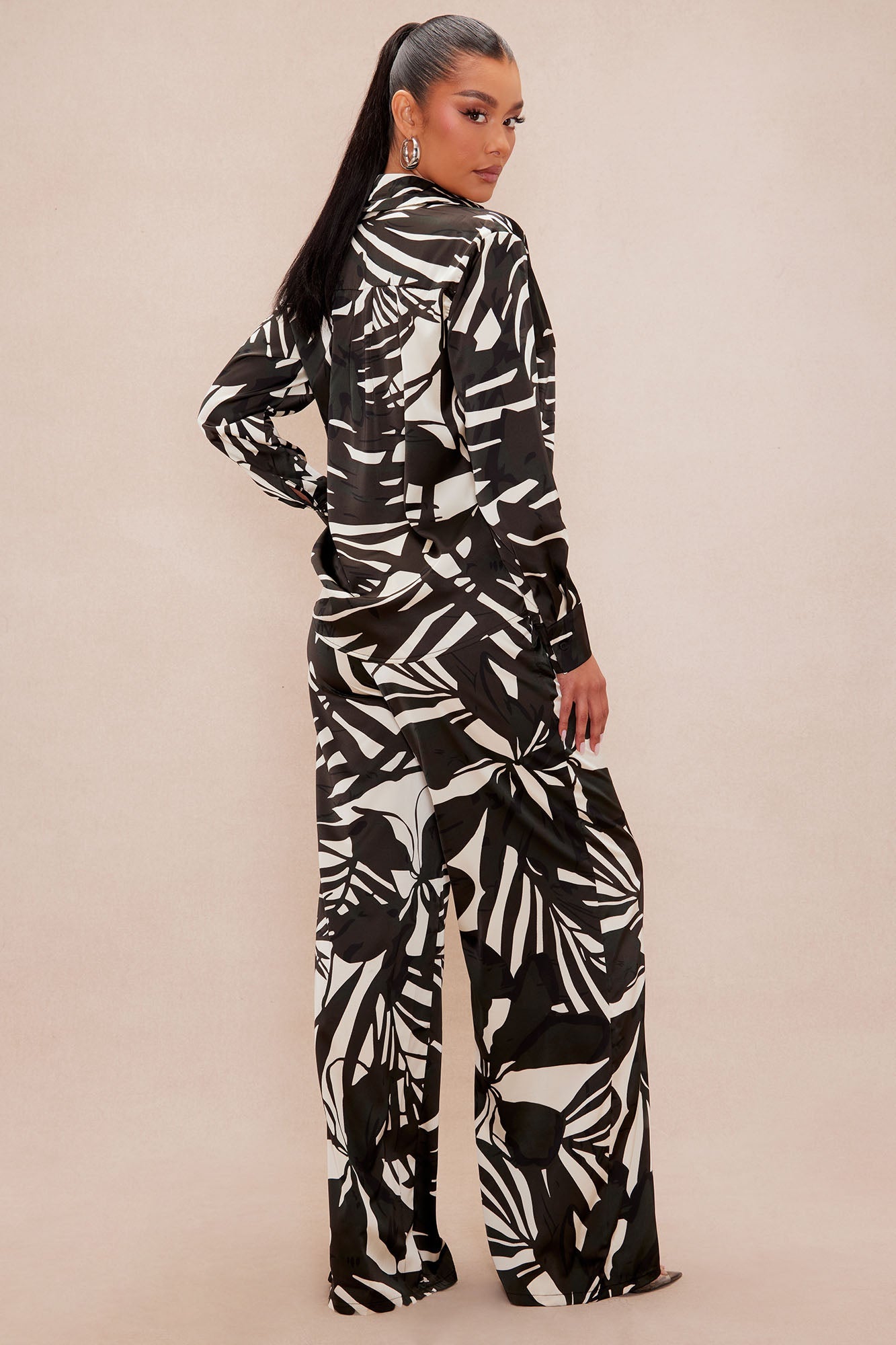 Sasha Satin Pant Set - Black/combo