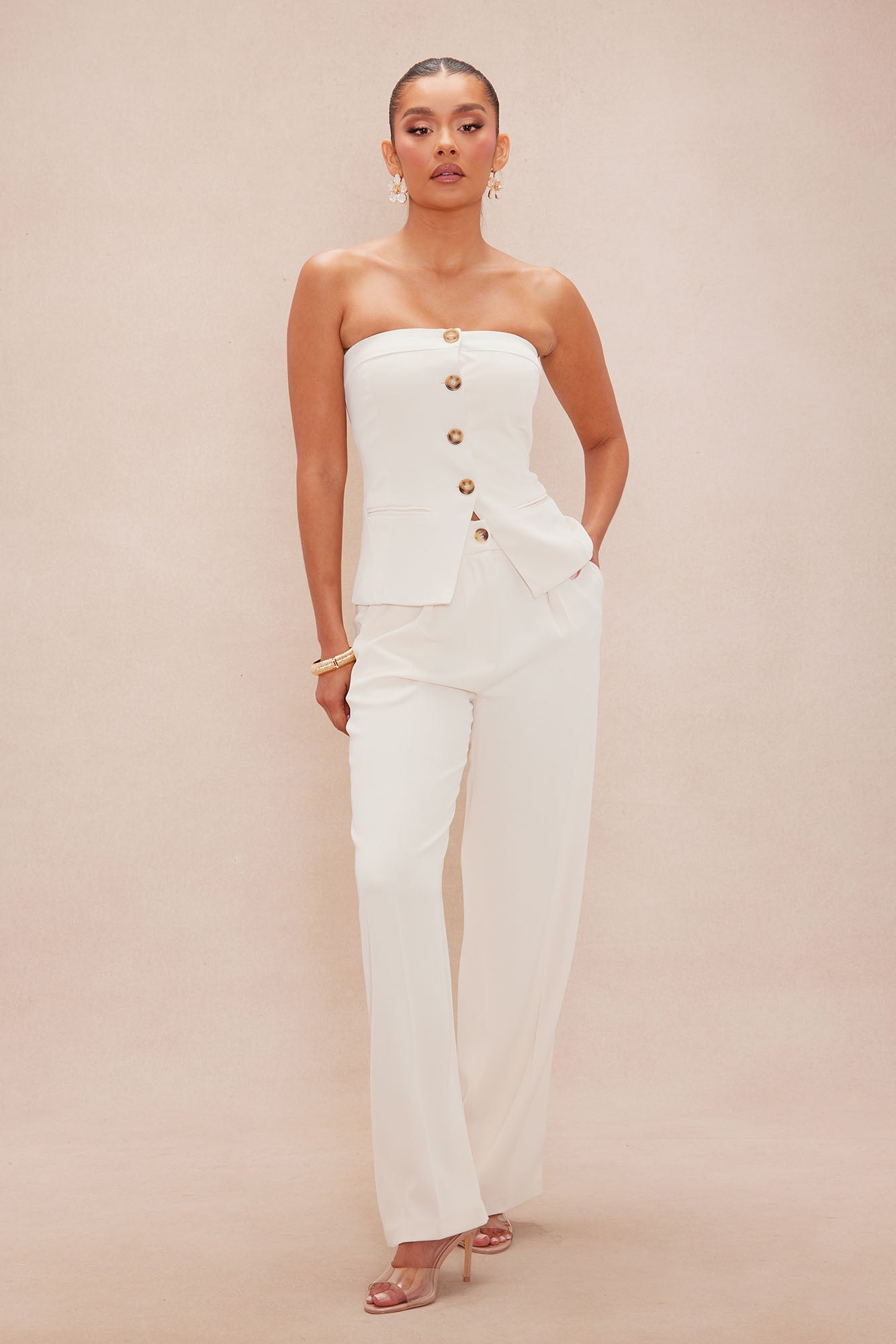 Rosalyn Button Down Top - Cream