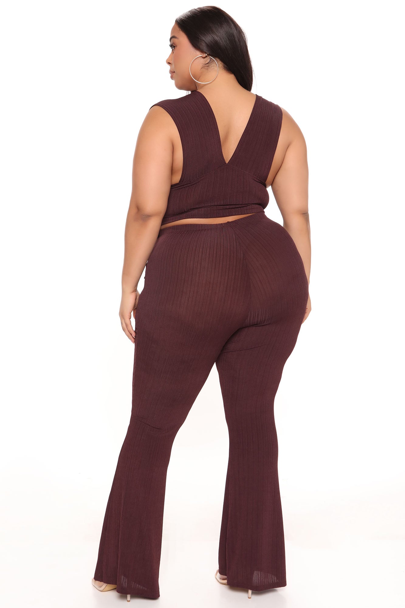 Marceline Ribbed Pant Set 33.5 - Chocolate