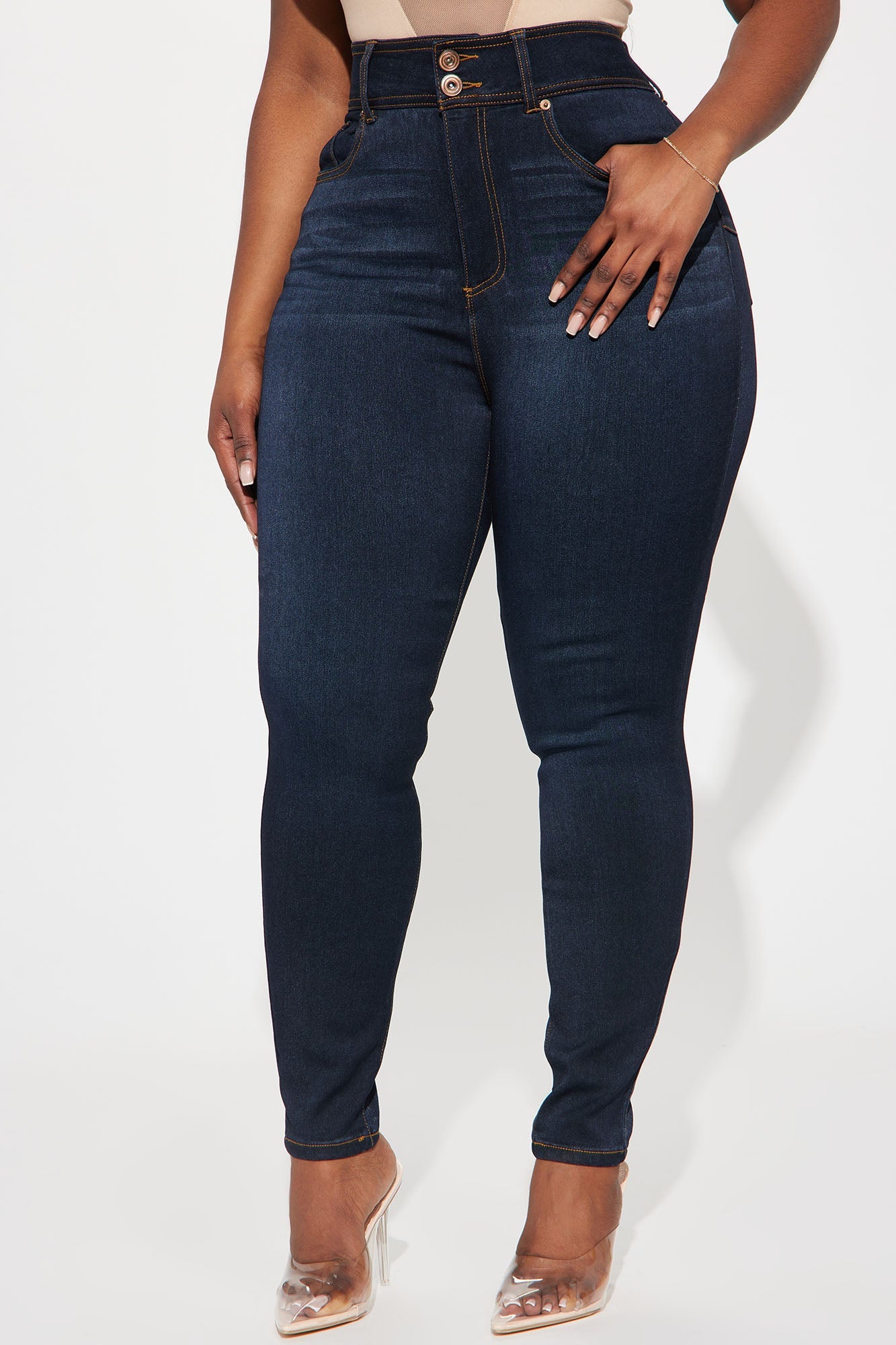Snatch Me Tight Booty Lifter Skinny Jeans - Dark Wash