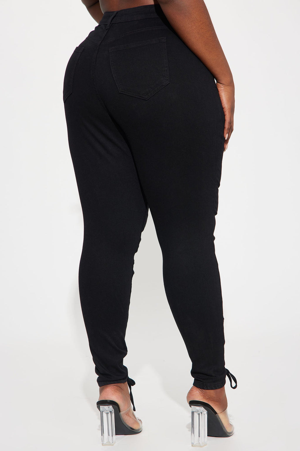 Bottle Service Lace Up Skinny Jeans - Black