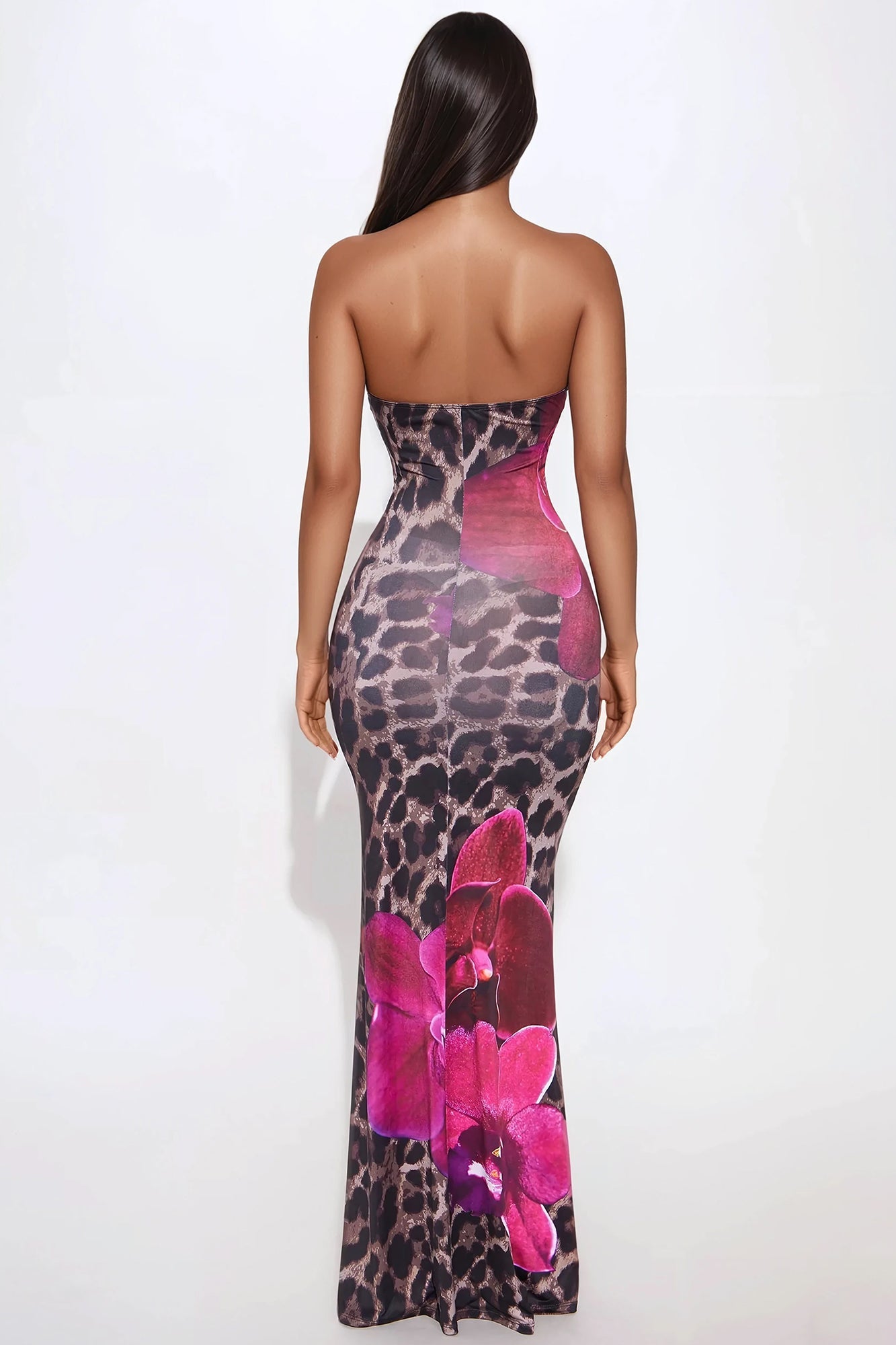 Alix Floral Leopard Maxi Dress - Leopard